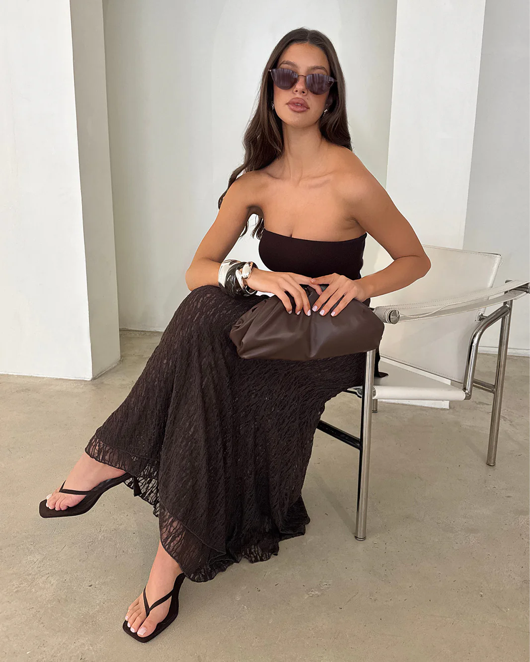 KYLA CLUTCH BAG - CHOCOLATE