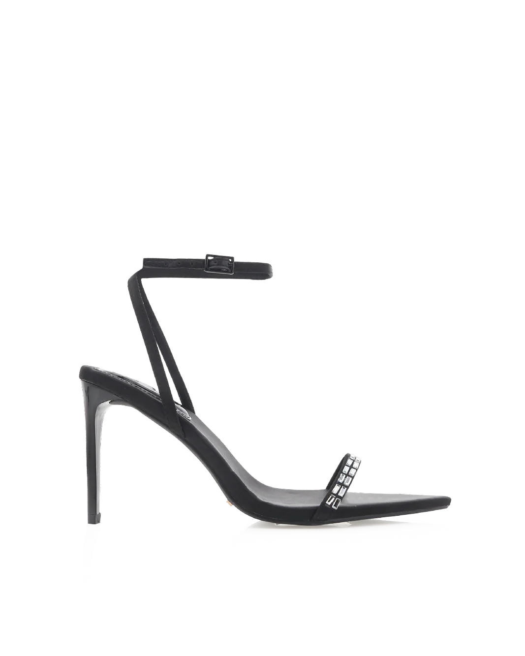 LEONORA - BLACK SATIN-DIAMANTE