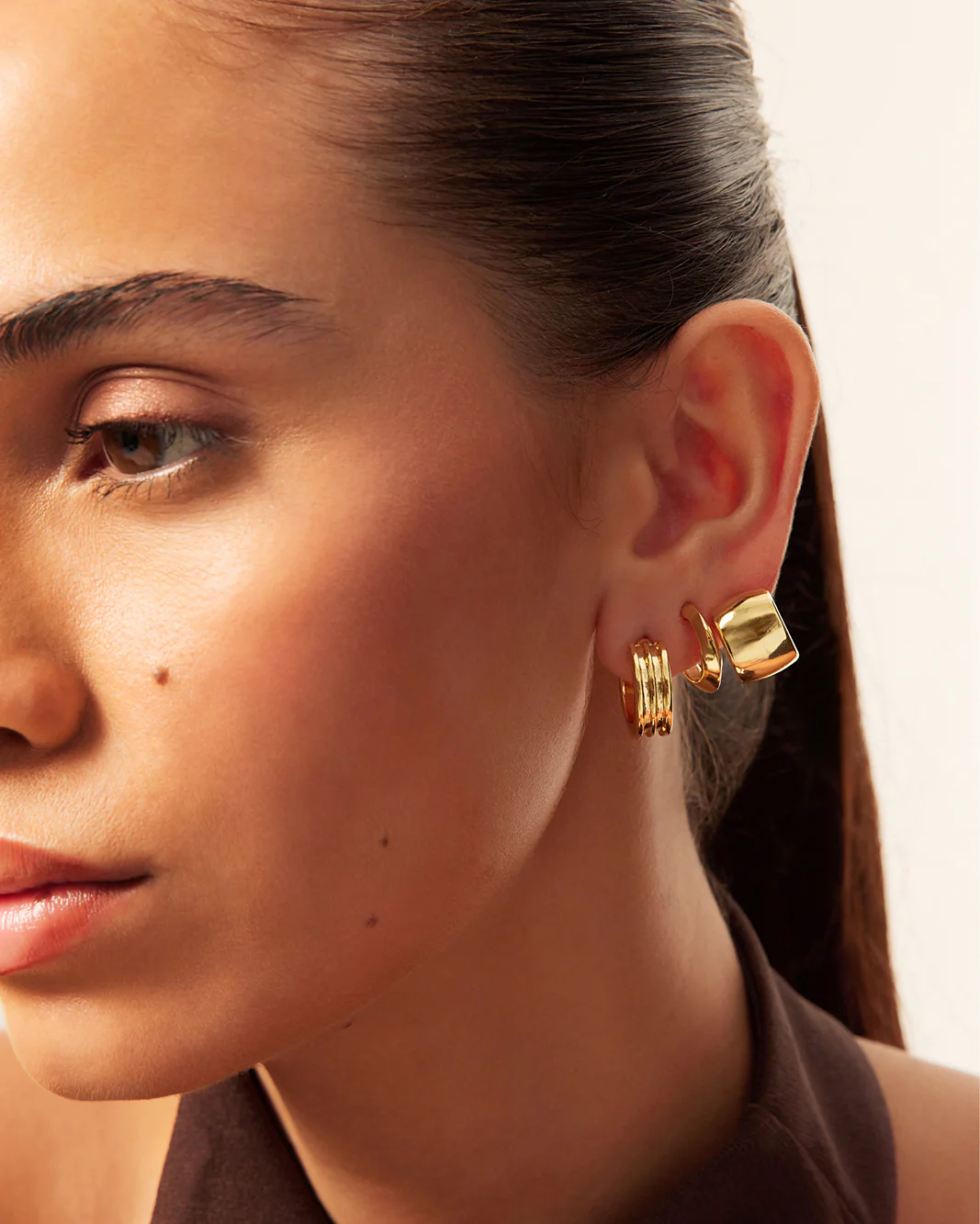 BELLE 3 PACK EARRINGS - GOLD PLATED 18K