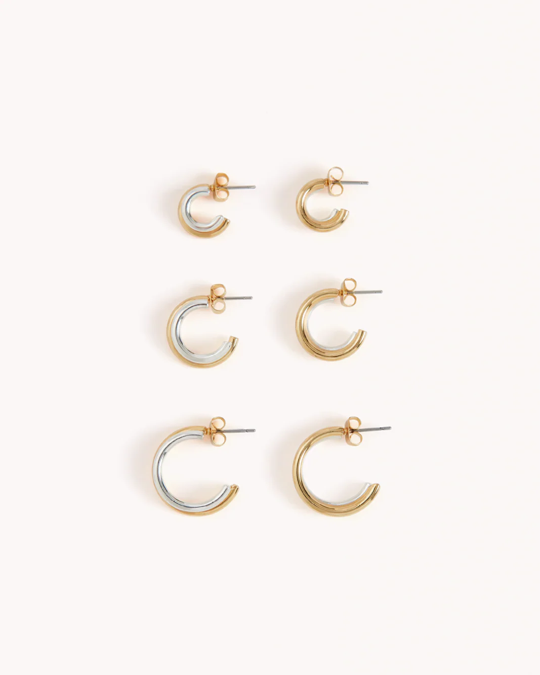EMILIA 3 PACK EARRINGS - GOLD PLATED 18K-STERLING SILVER
