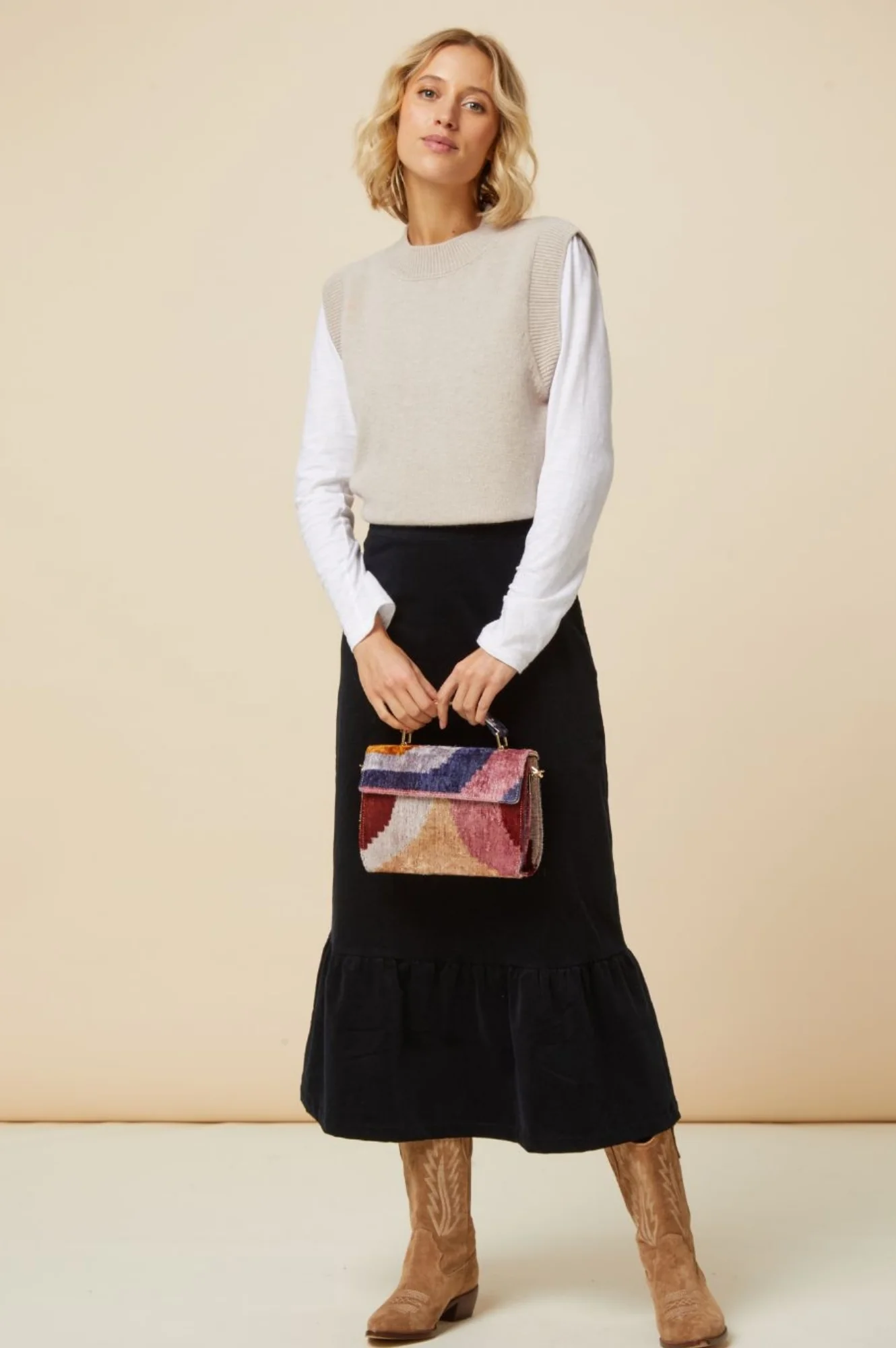 Merino Wool Knitted Short Tank | Oat