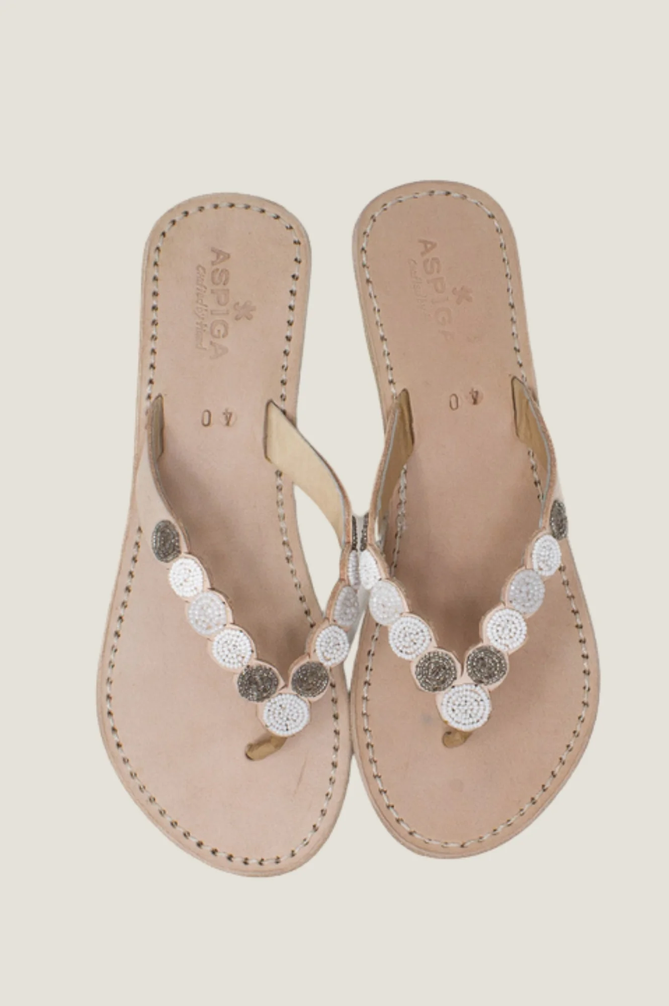 Mini Disc Sandals | White/Silver