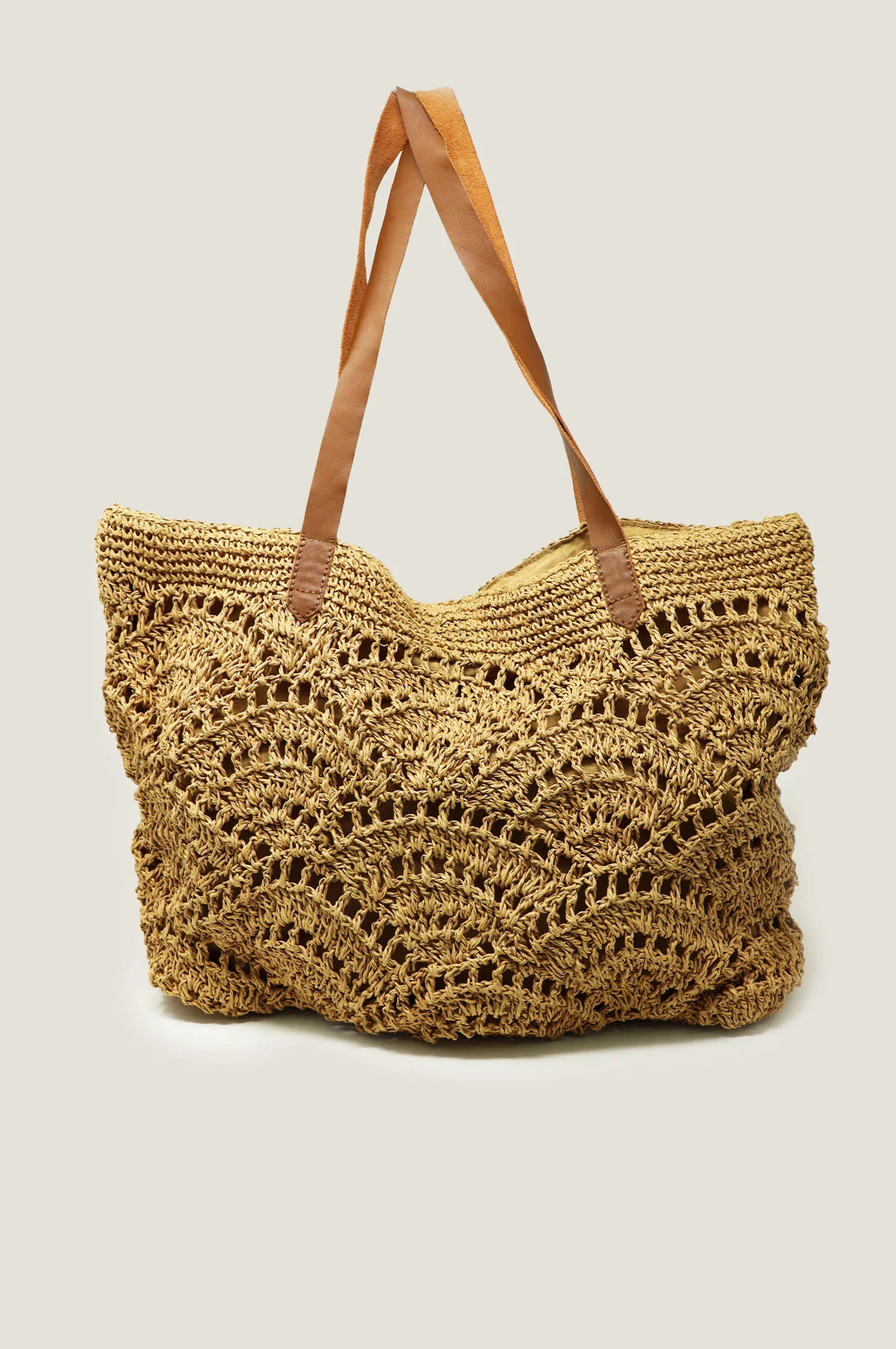 Raffia Crochet Beach Bag | Natural