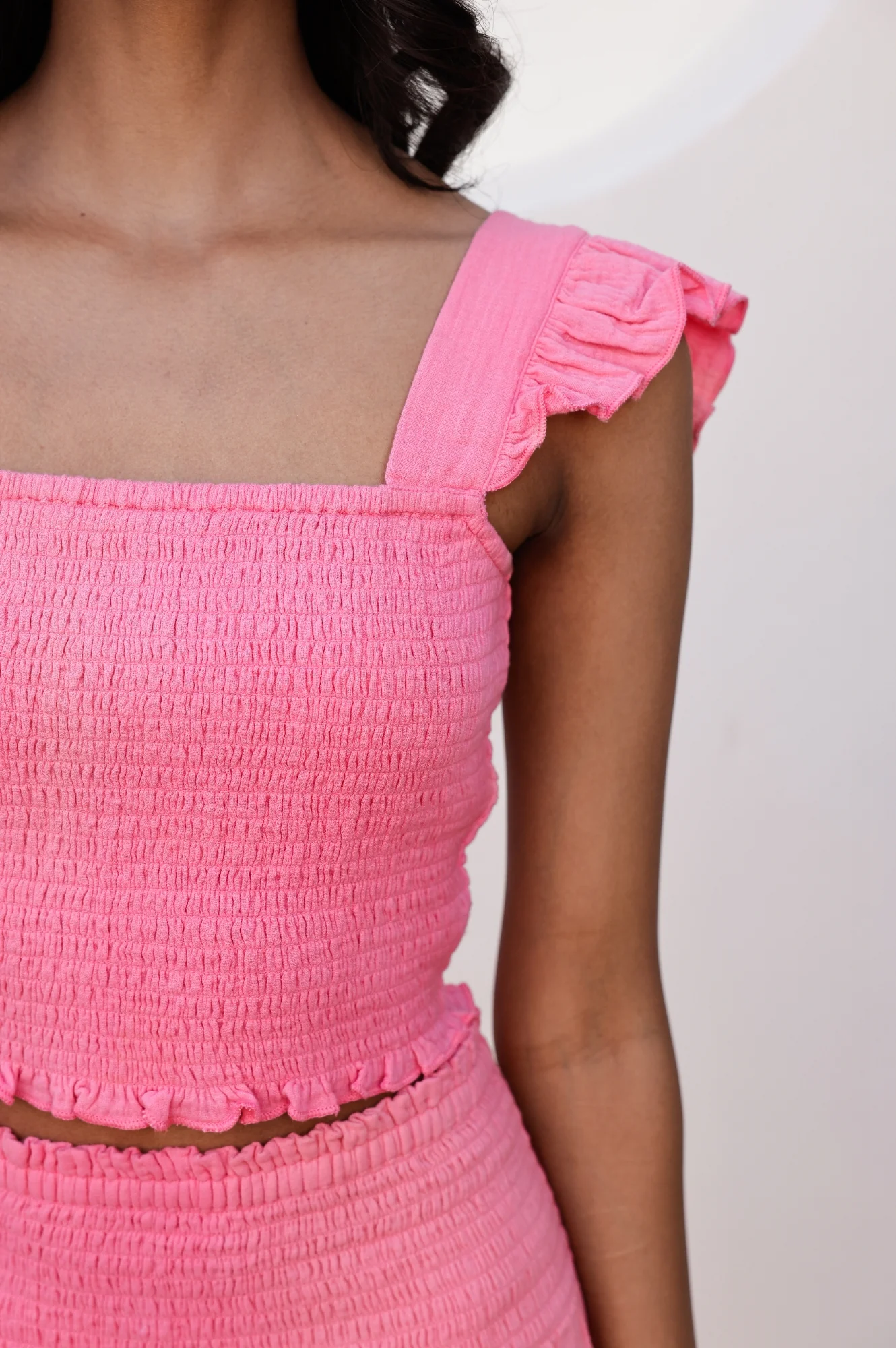 Bryony Cheesecloth Top | Pink Lemonade