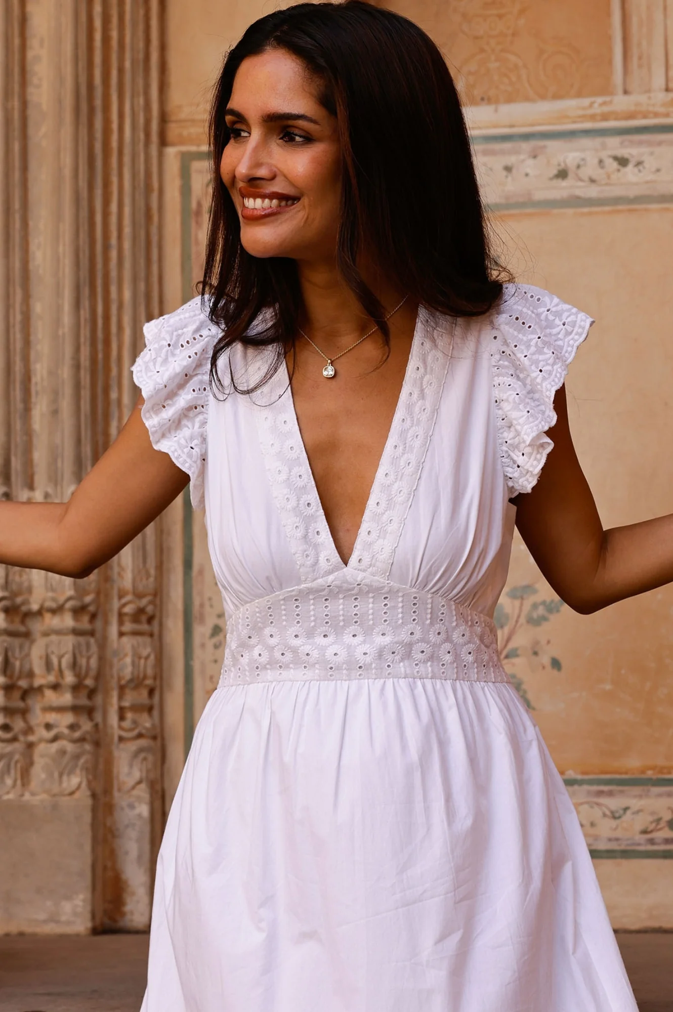 Broderie Pippa Dress | White