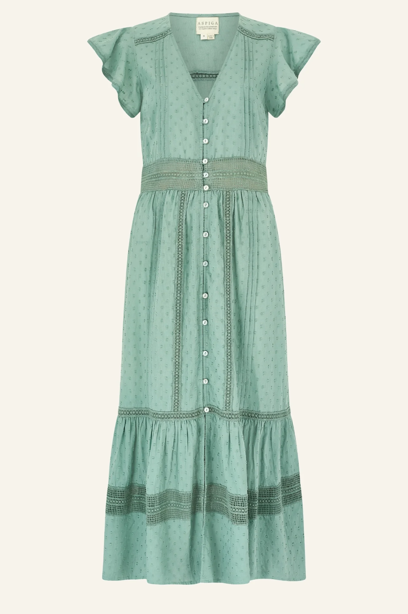 Nyla Beach Midi Dress | Light Khaki