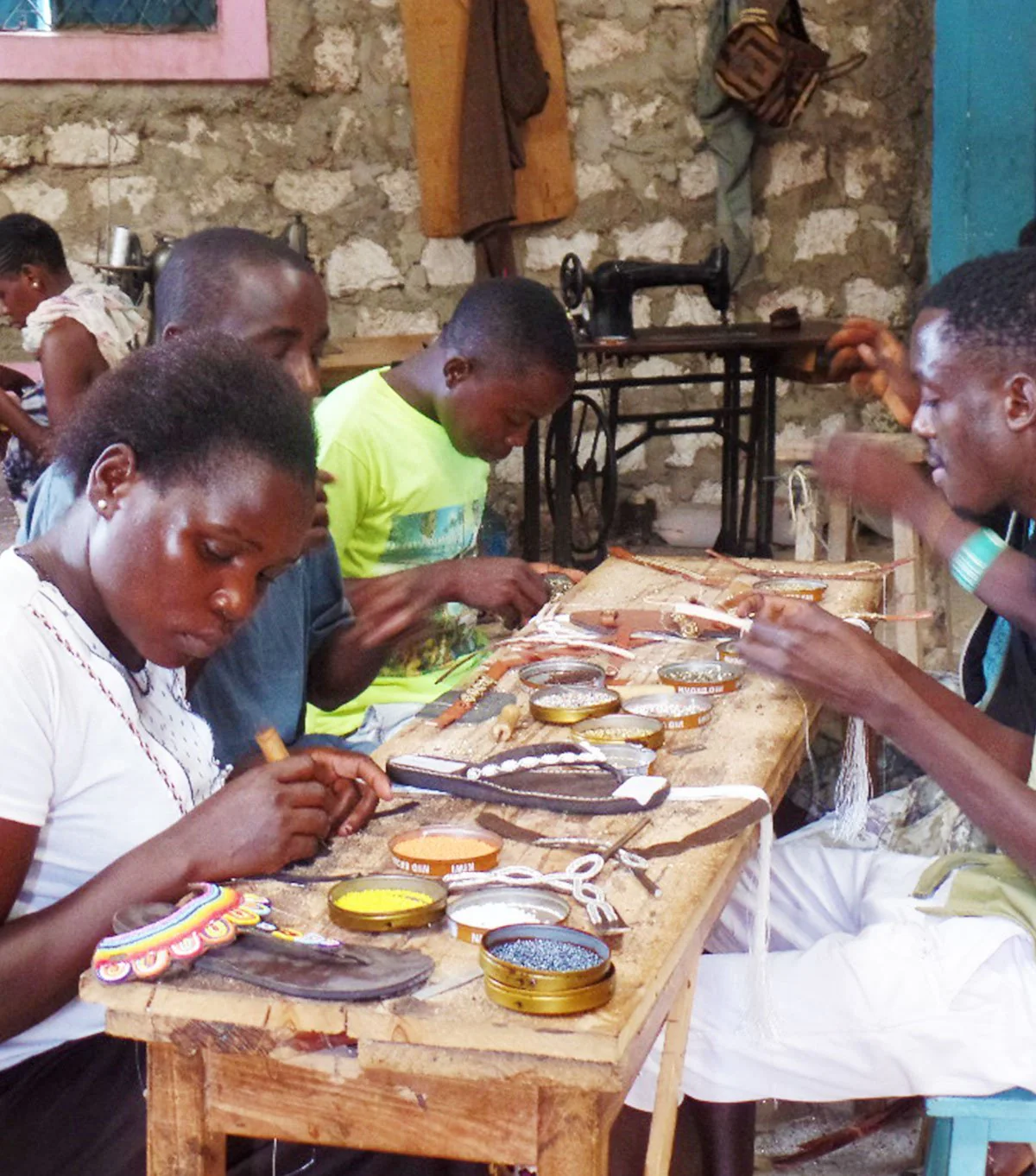 Triangle Leather Belt | Sky Blue