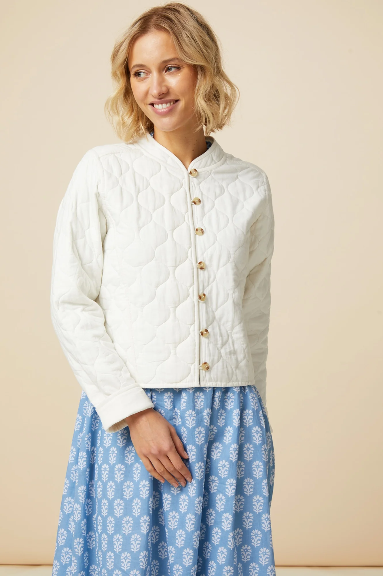 Polly Quilted Jacket | Cream