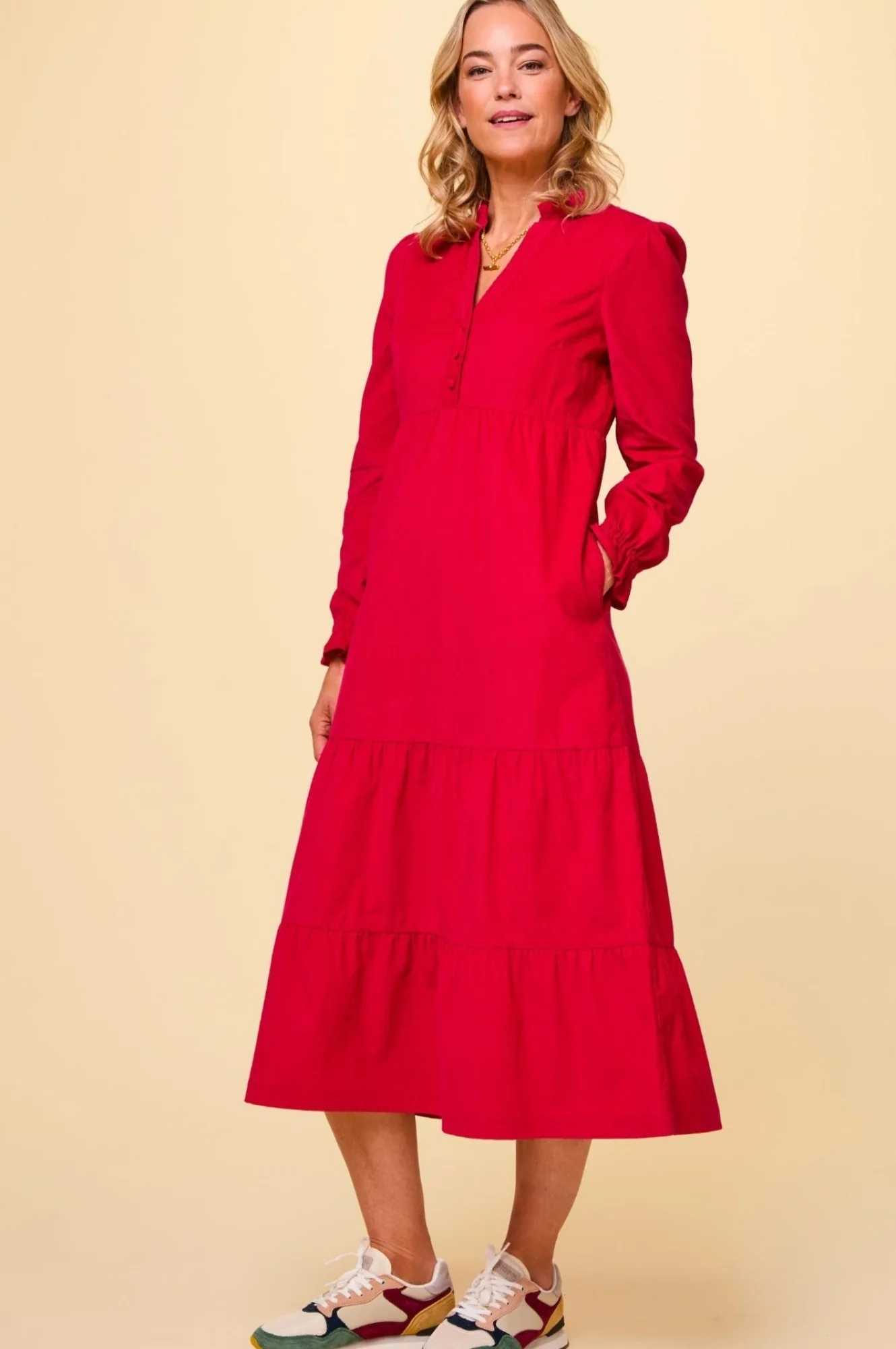 Liv Corduroy Dress | Red
