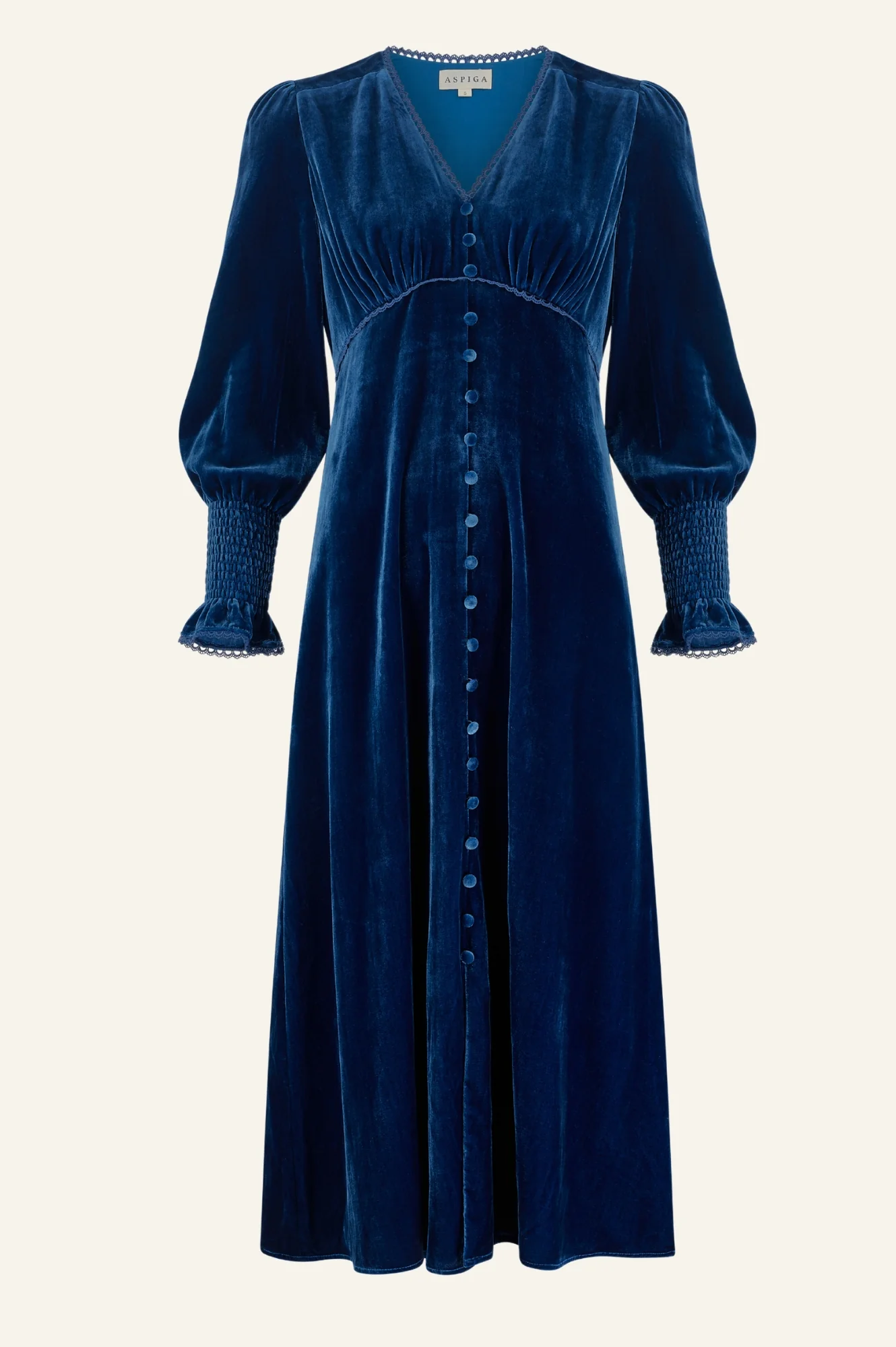 Long Sleeve Velvet Sally Anne Dress | Blue Sapphire