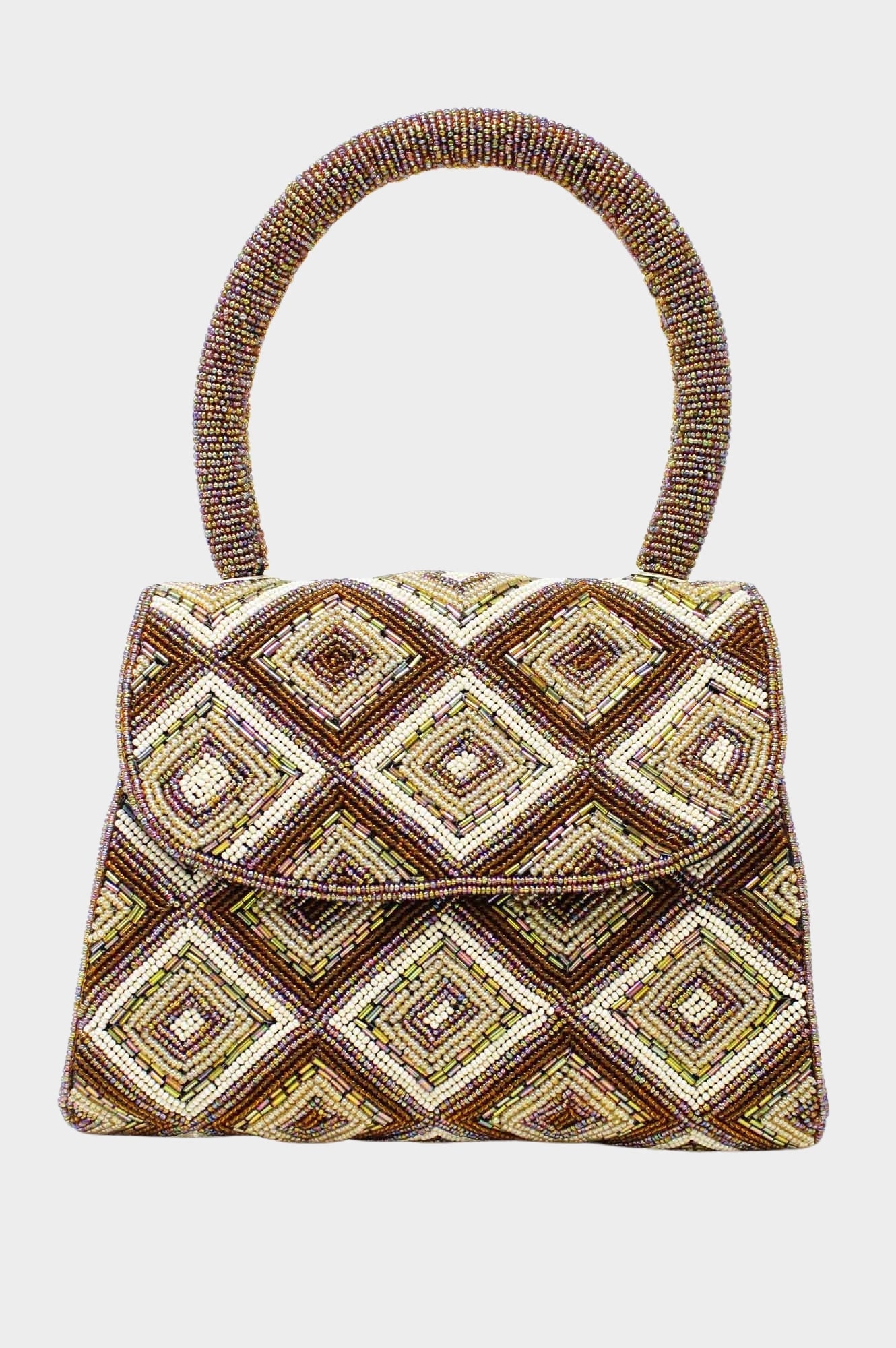 Beaded Handbag | Tonal Gold