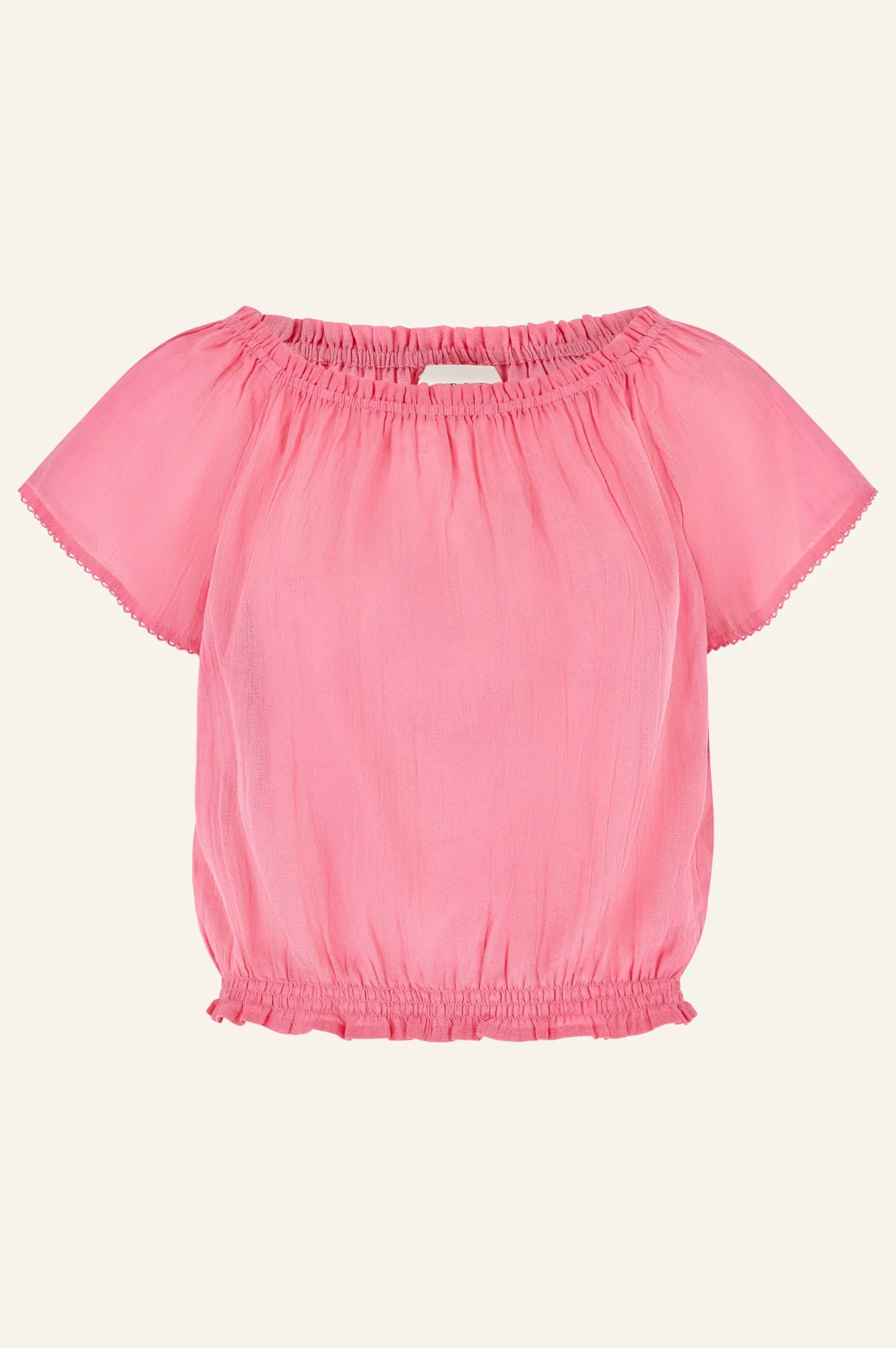Ilana Frill Organic Cotton Gauze Top | Dark Pink