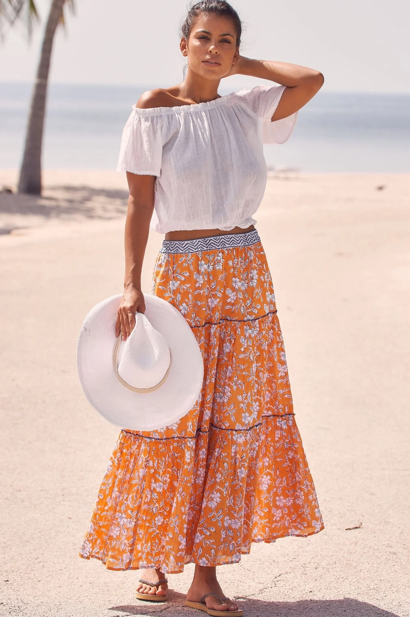 Ilana Frill Organic Cotton Gauze Top | White