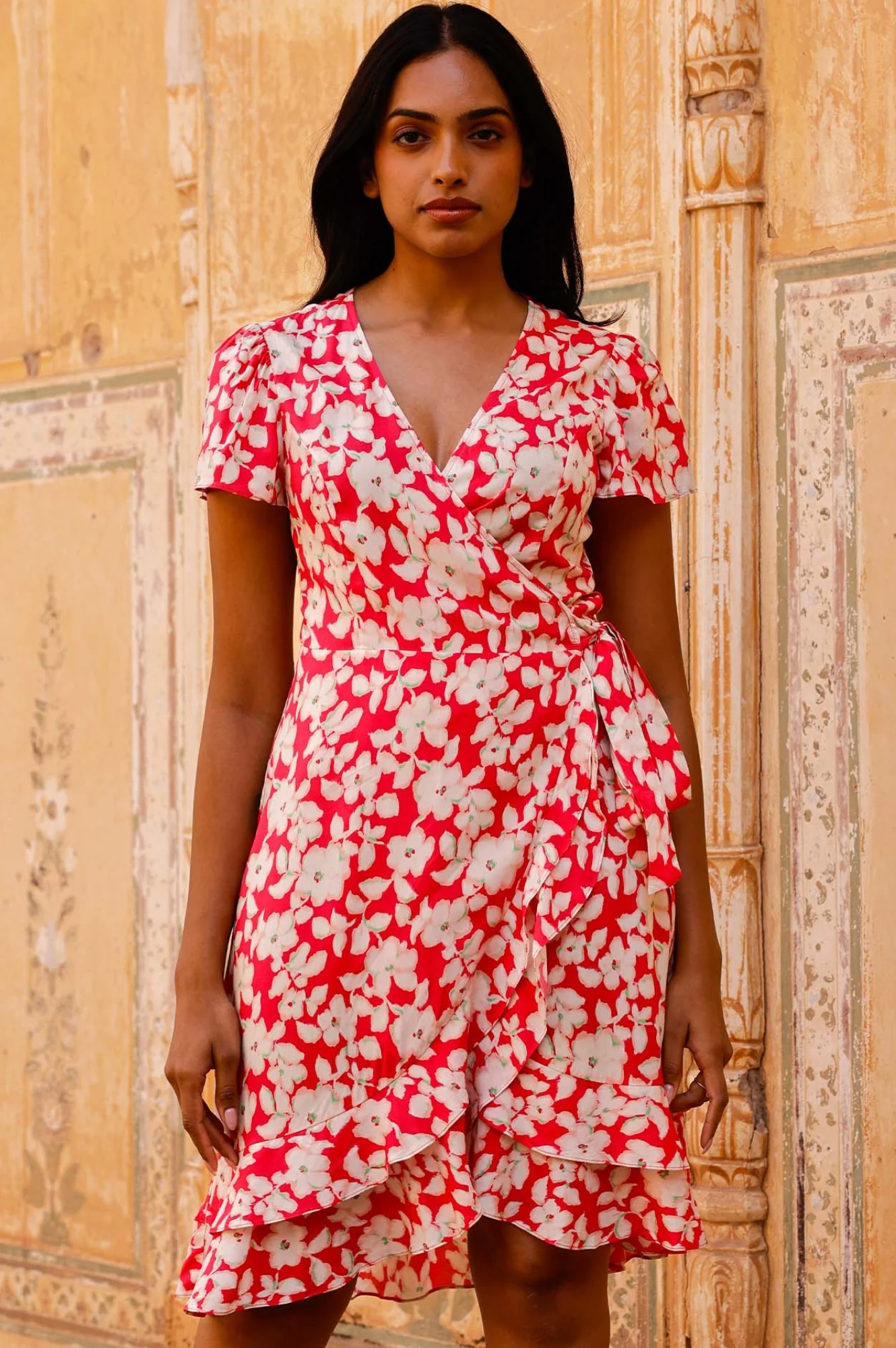 Chelsea EcoVero™ Wrap Dress | Blossom Pink/Cream