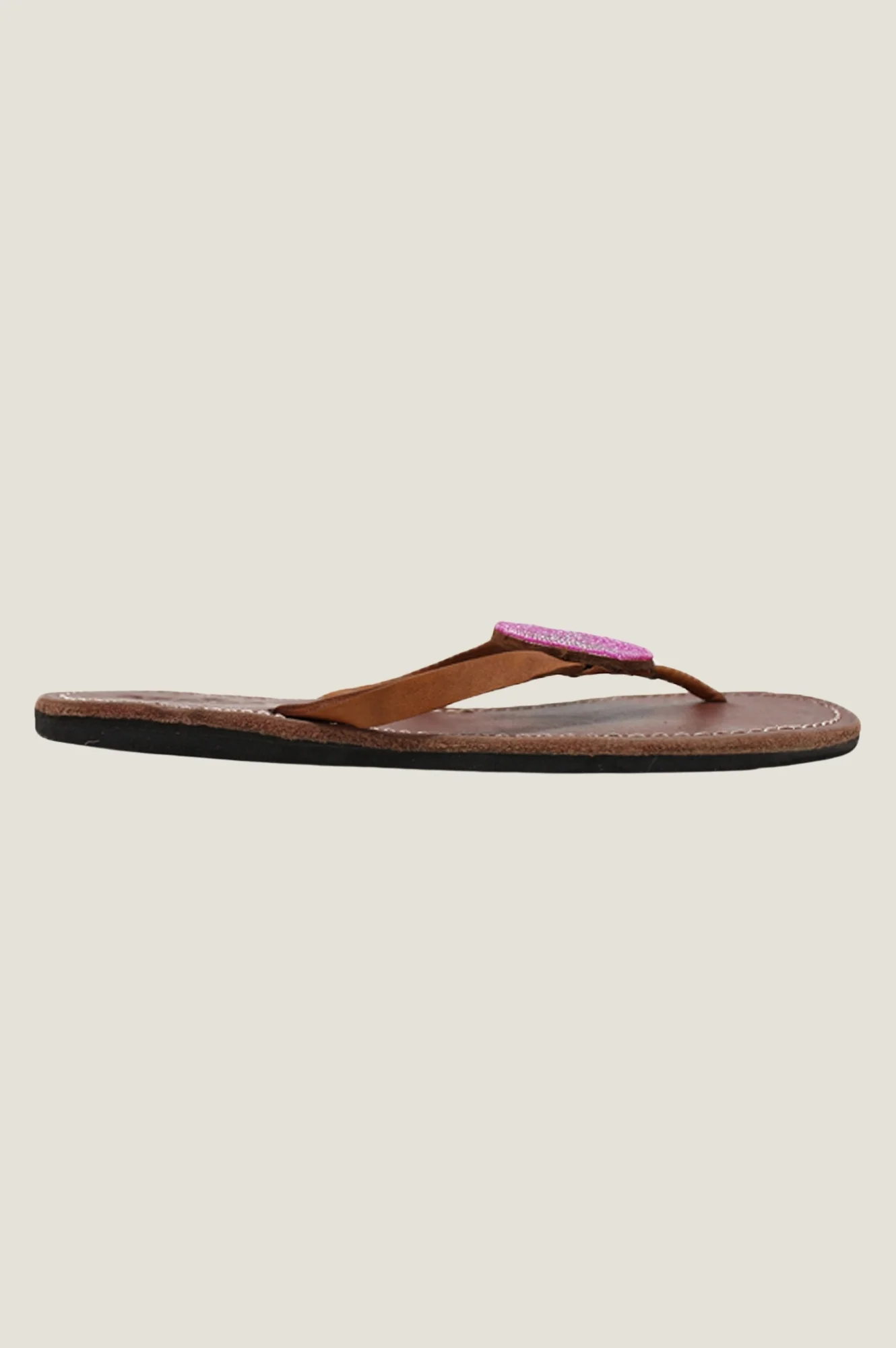 Disc Leather Sandals | Pink