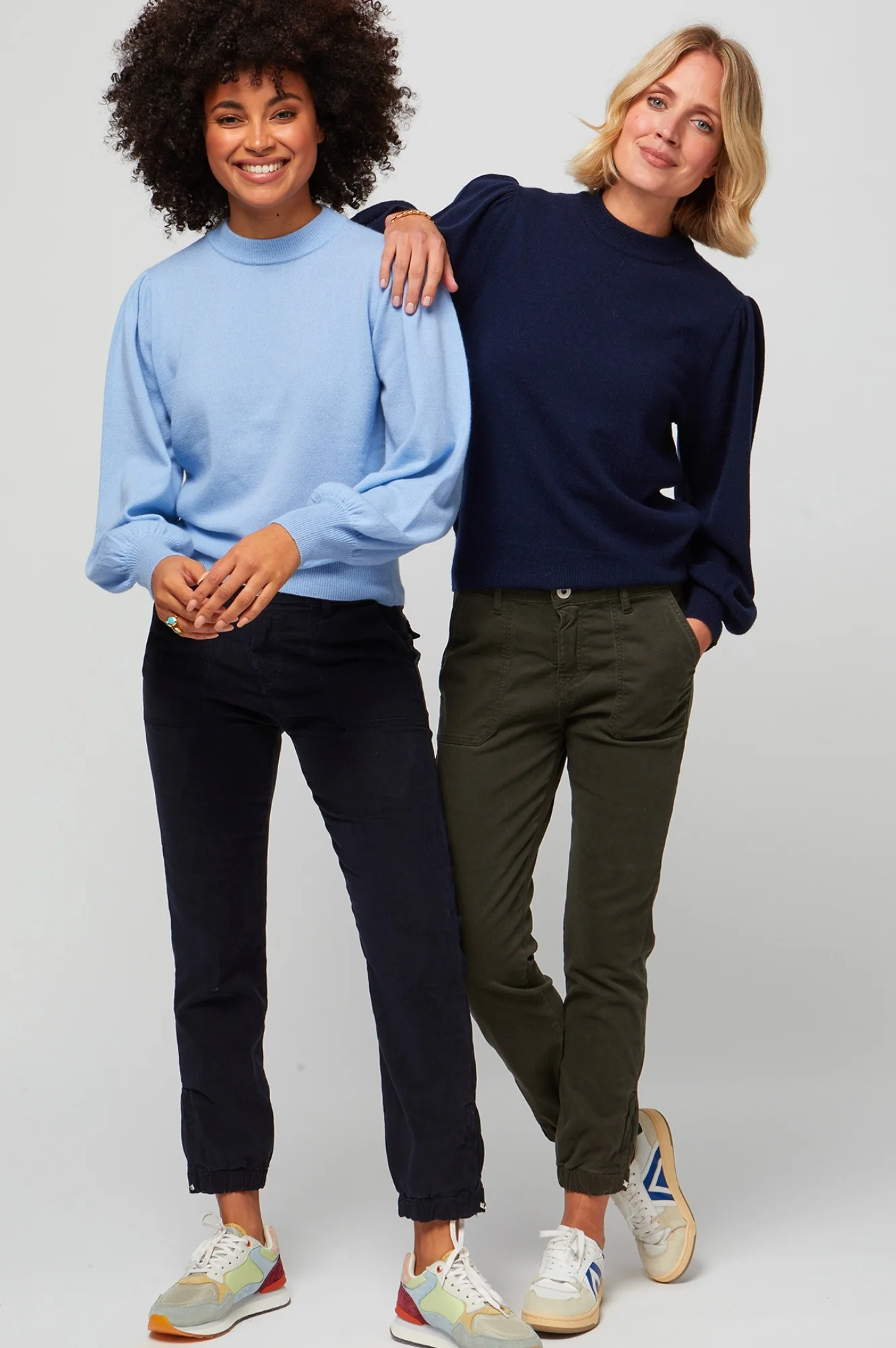 Merino Cashmere Blend Crew Neck Jumper | Navy