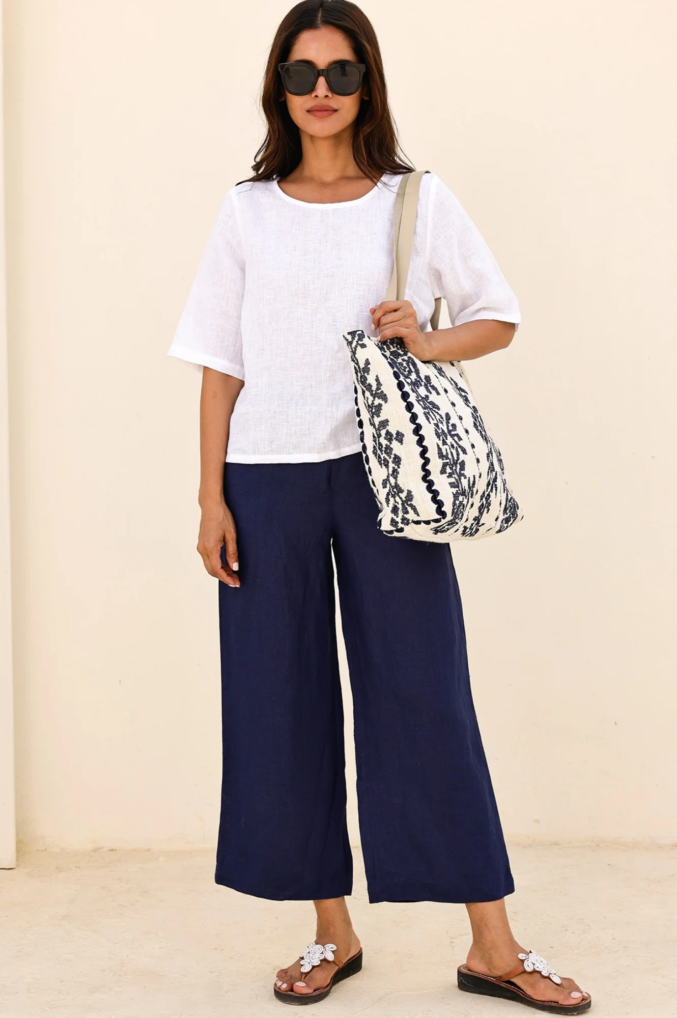 Linen Shell Top | White