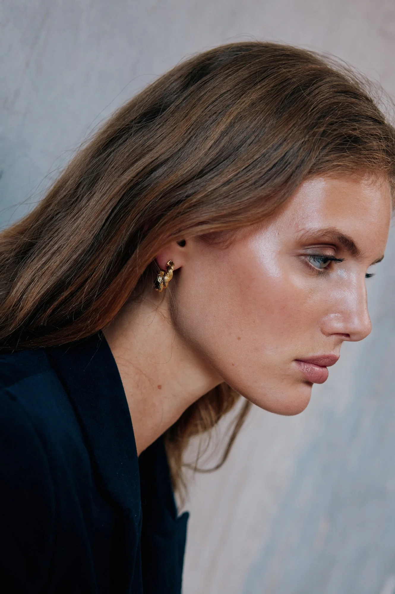 Chunky Swirl Hoops | Gold