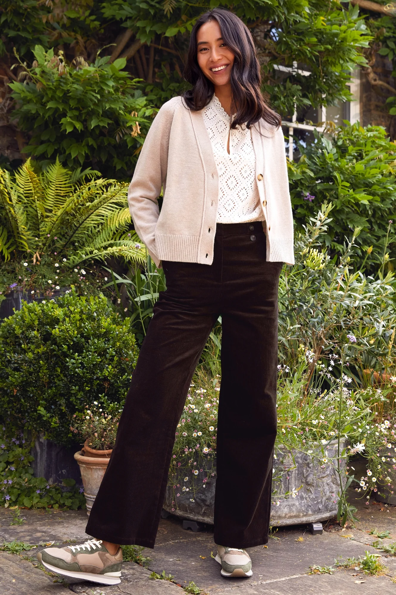 Brooke Stretch Corduroy Trouser | Chocolate