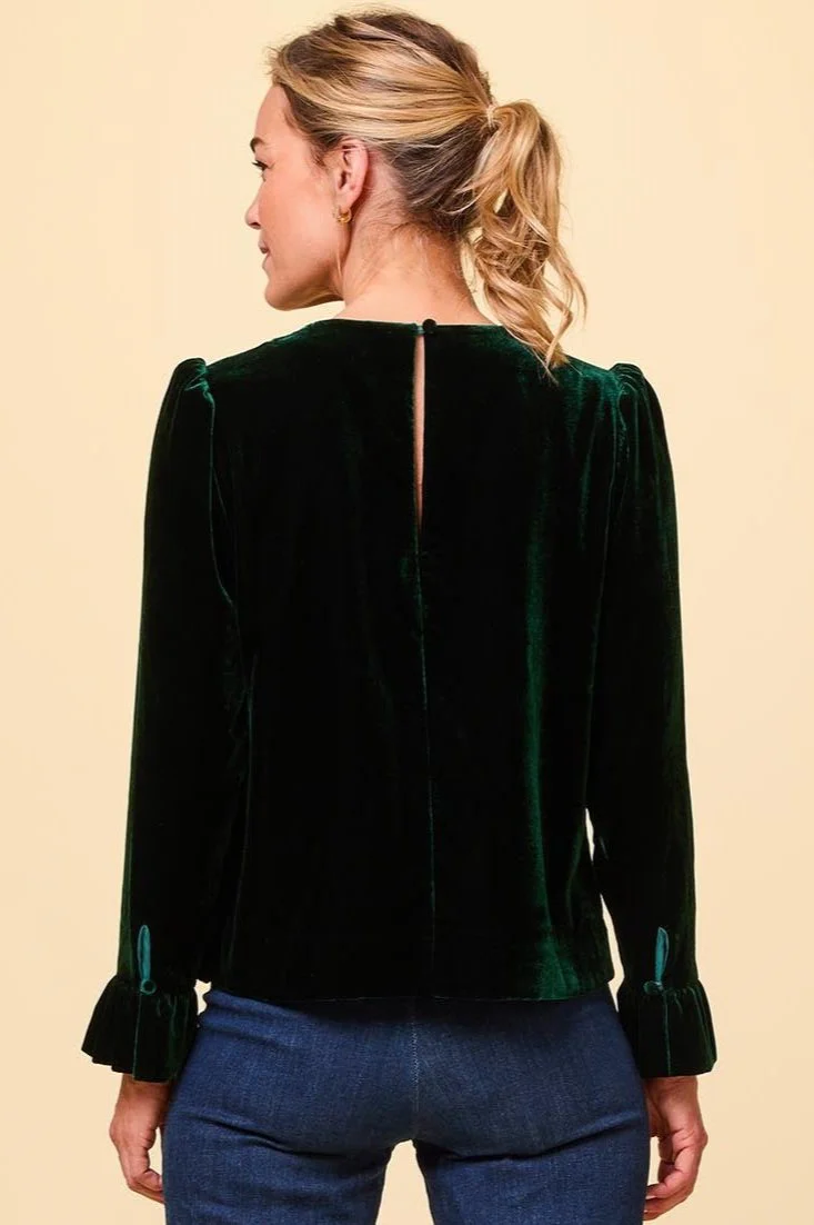 Victoria Velvet Top | Emerald