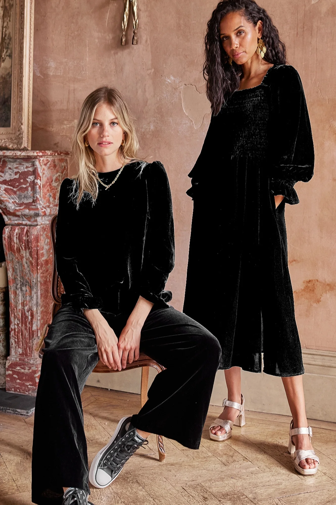 Victoria Velvet Top | Black