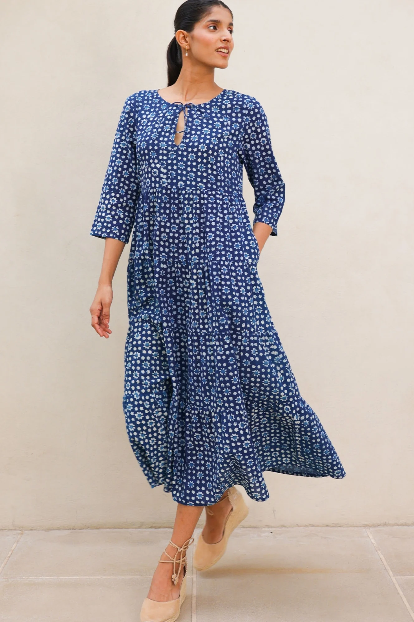 Emma Organic Cotton Dress | Navy