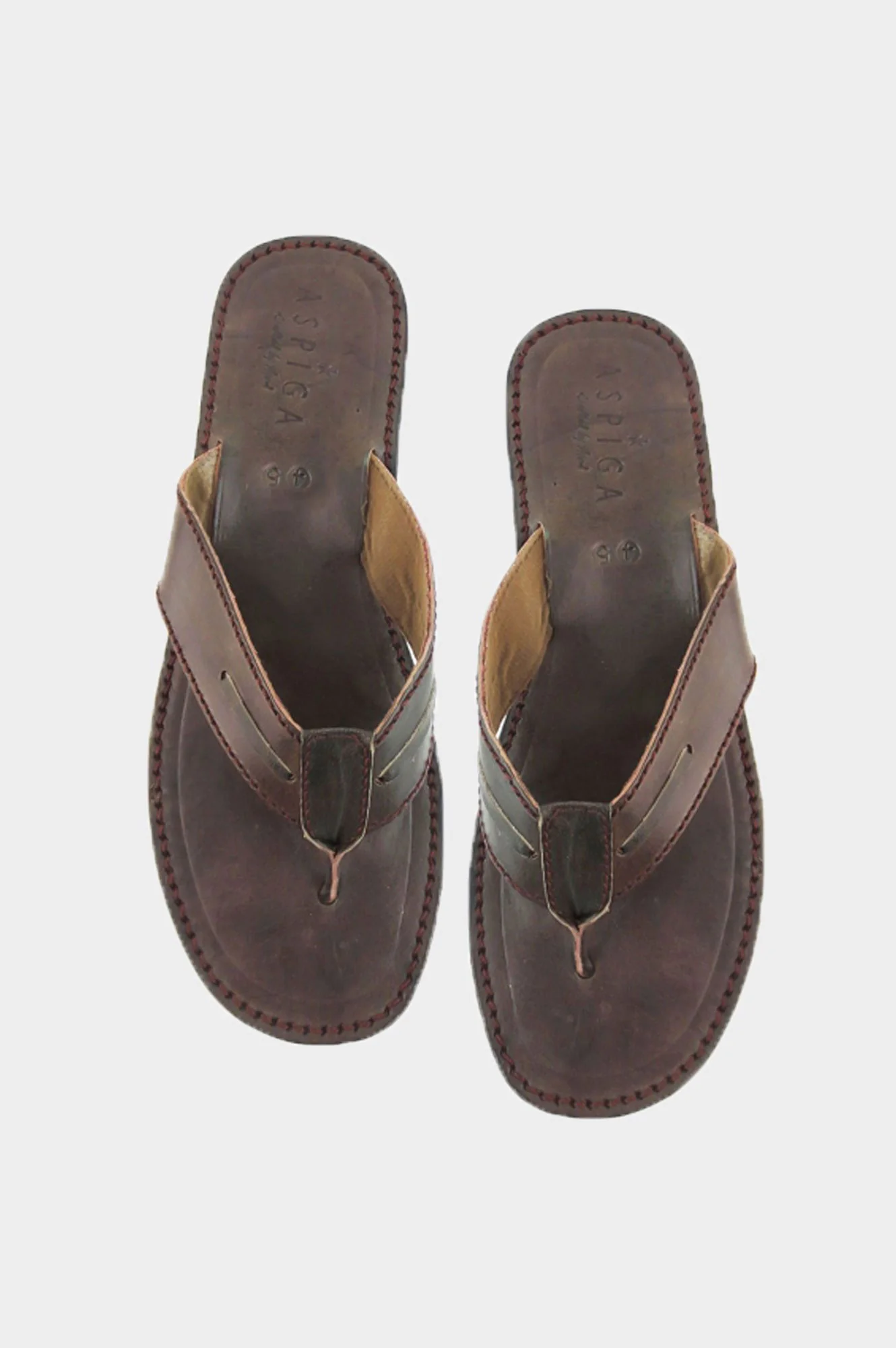Men's Leather Flip Flop | Coffee