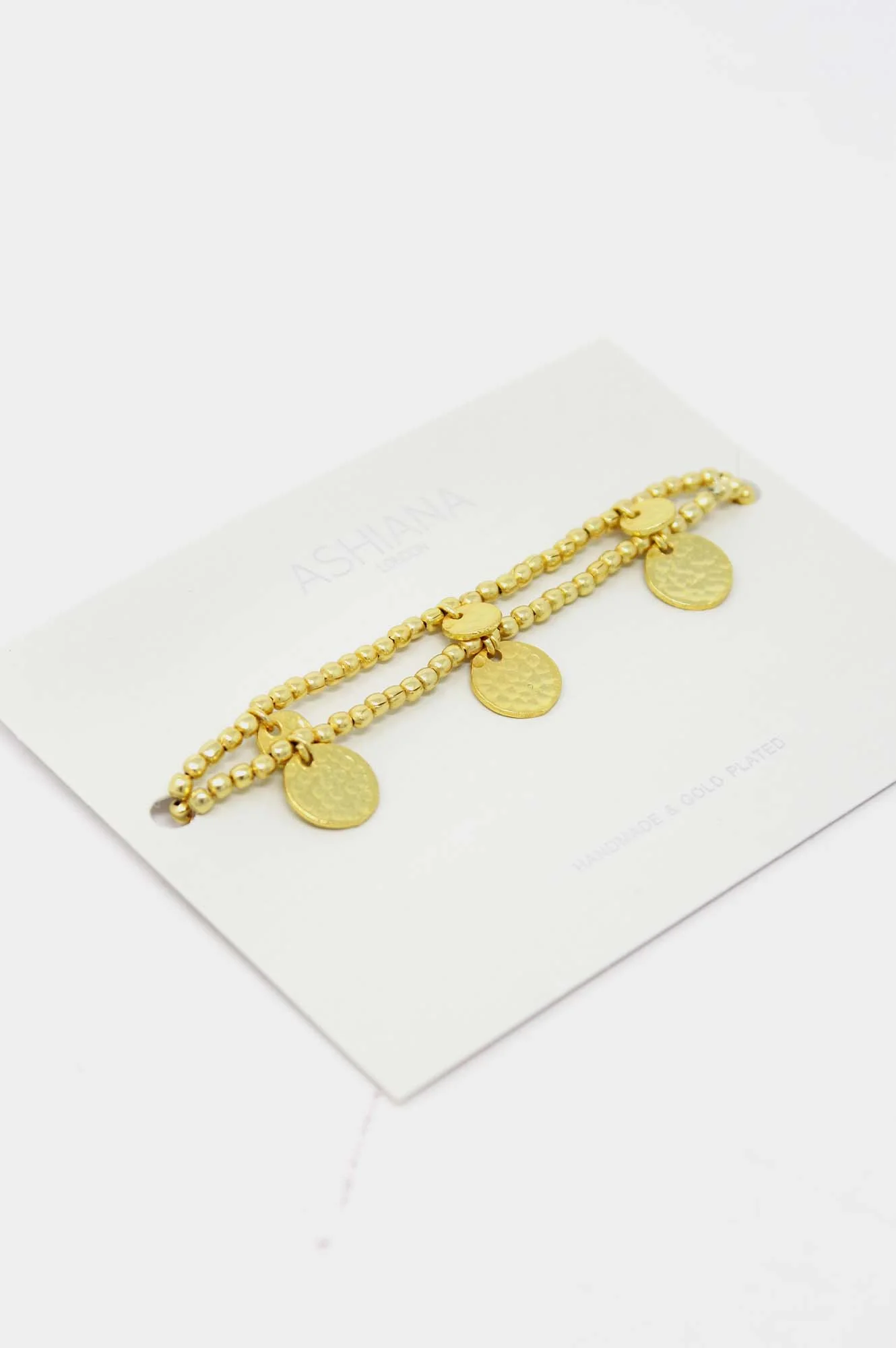 ASHIANA Gold Coin Beaded Bracelet | Gold
