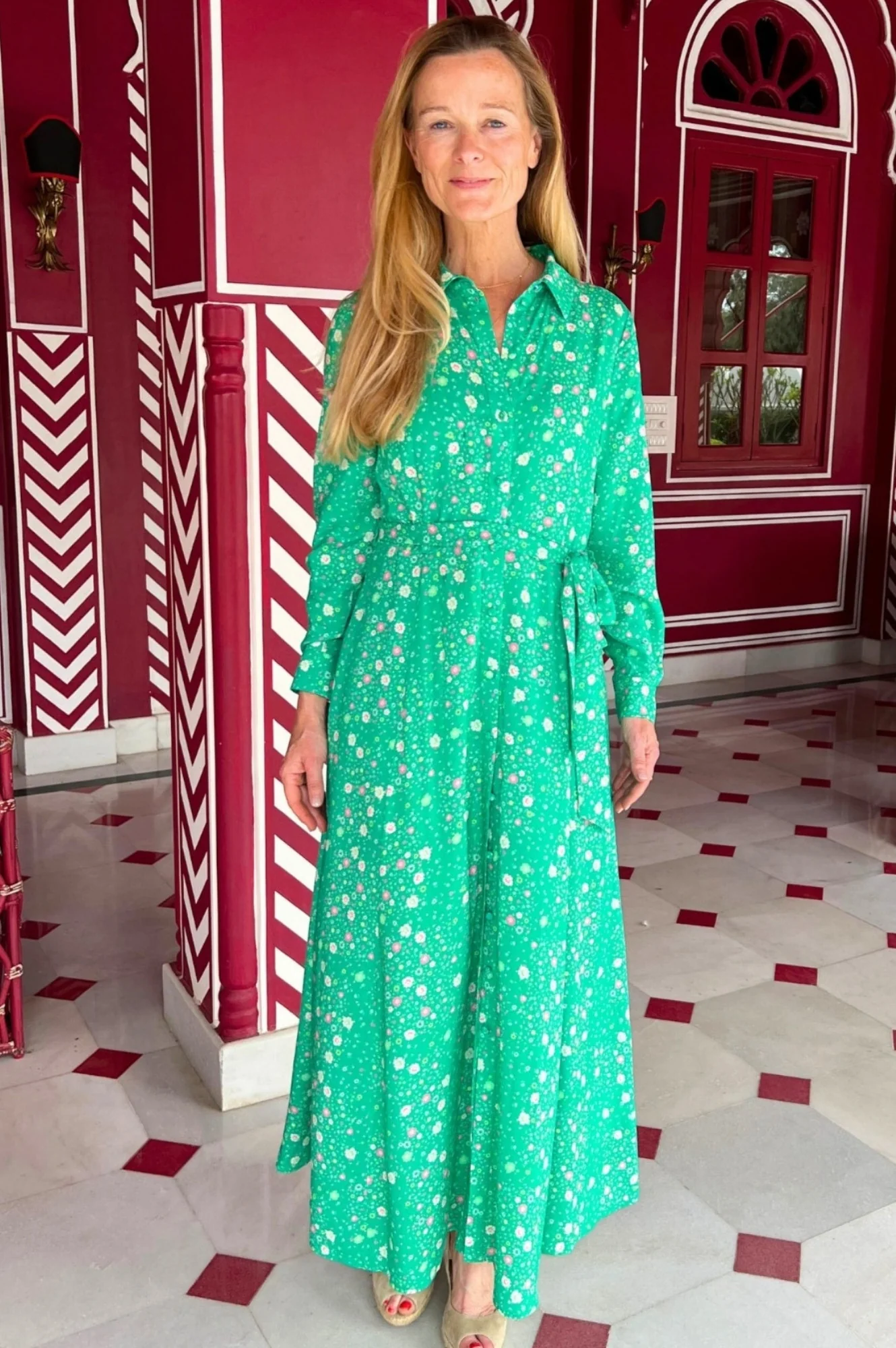 Eliza EcoVero™ Shirt Dress | Ditsy Patchwork Green