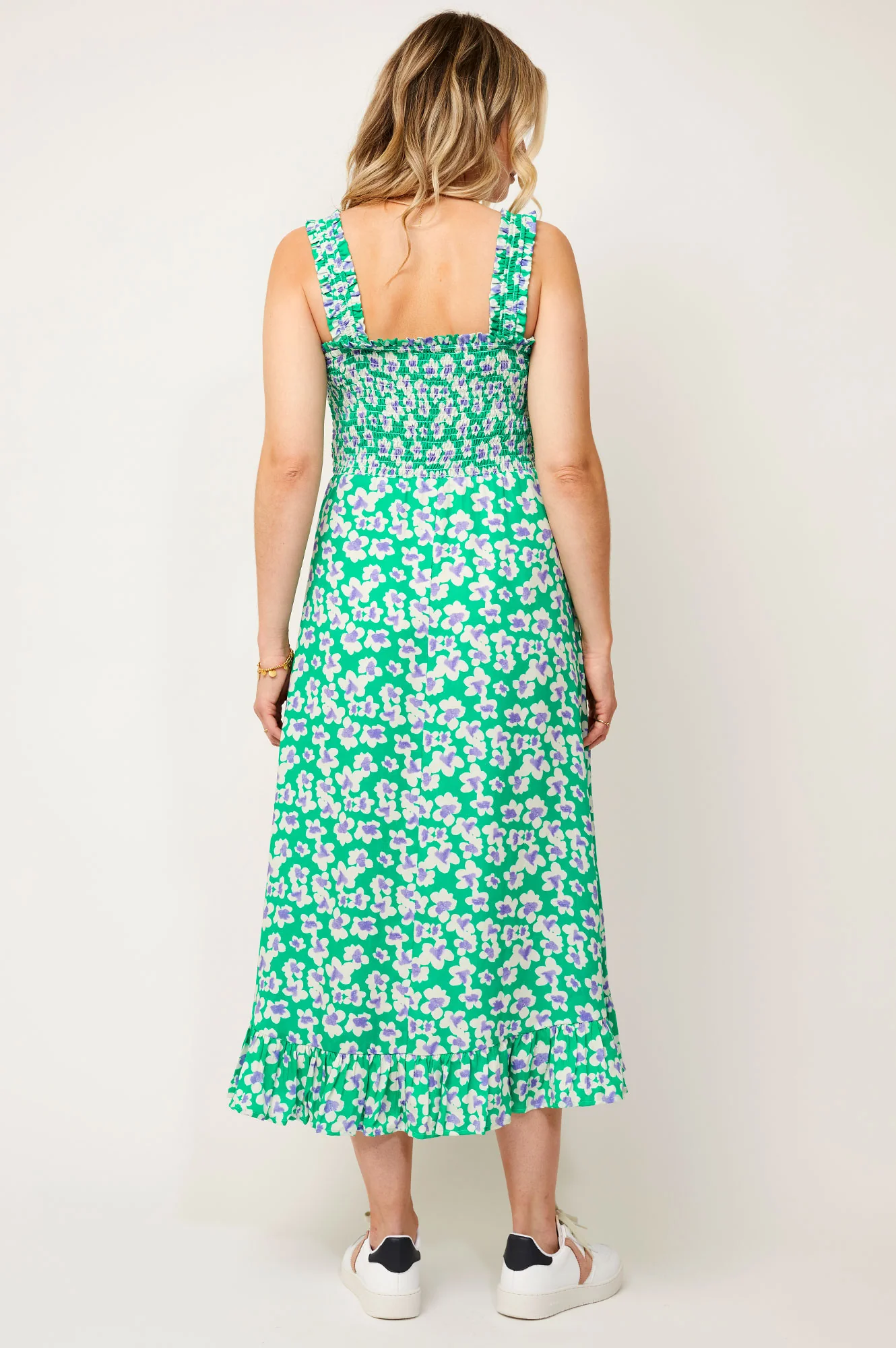 Rhianna Dress | Flower Green/Purple