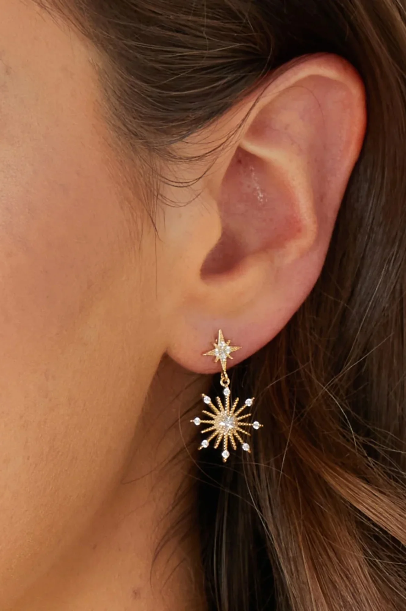 ASHIANA Northern Star Stud Earrings | Gold