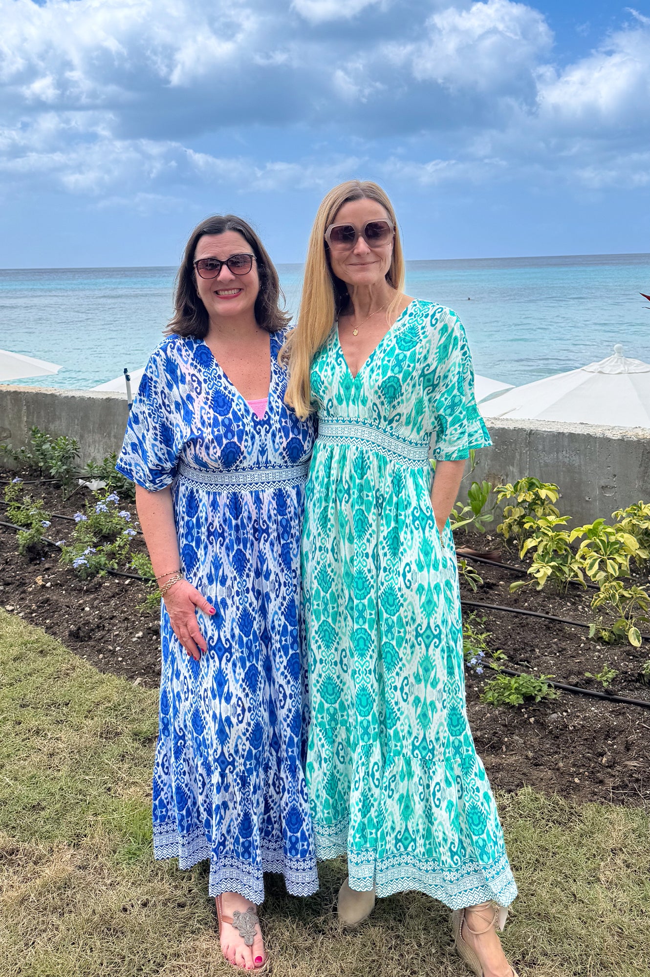 Lena EcoVero™ Dress | Ikat Blue/White