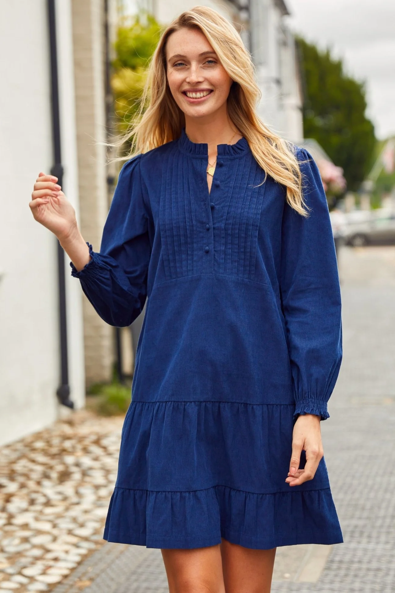 Stema Short Corduroy Dress | Navy