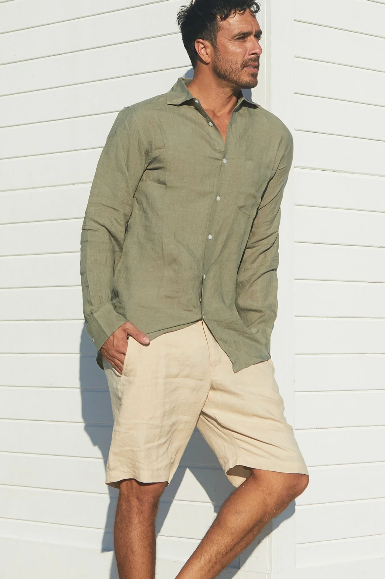 Men's Premium Linen Shirt | Khaki