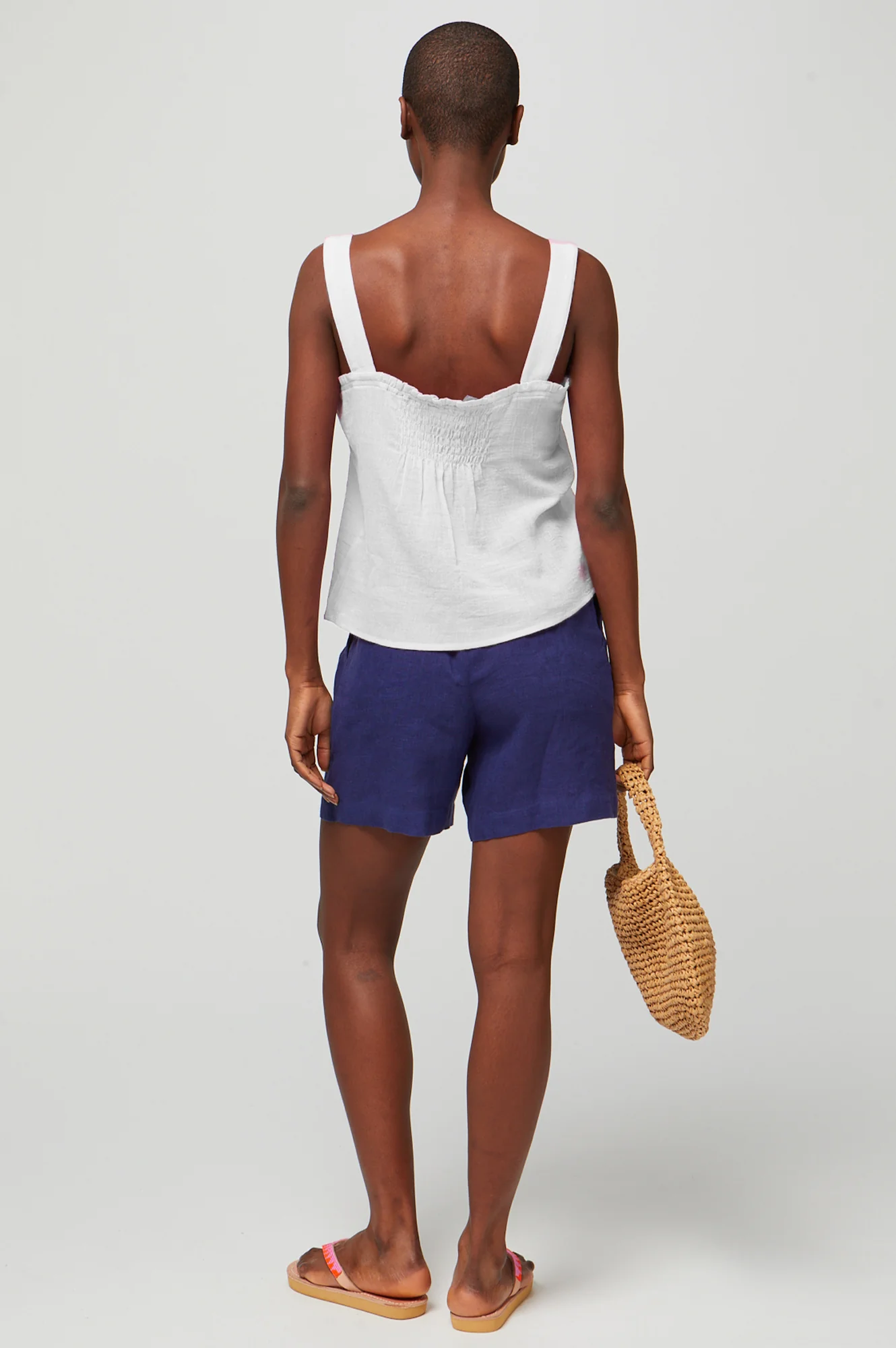 Piper Lace Trim Top | White