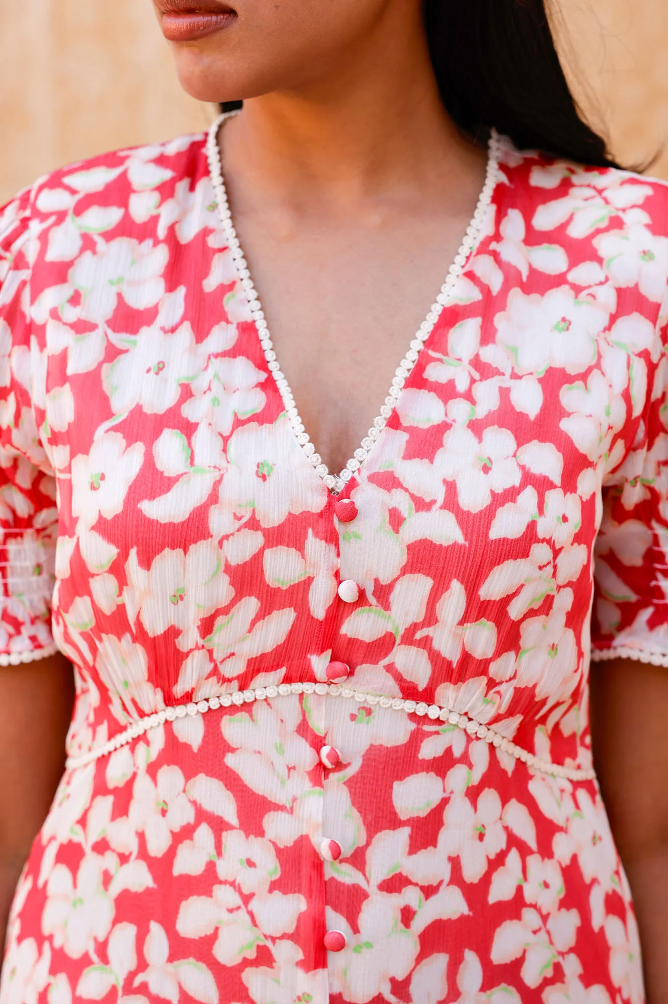 Short Sleeve Sally Anne Dress | Blossom Pink/Cream