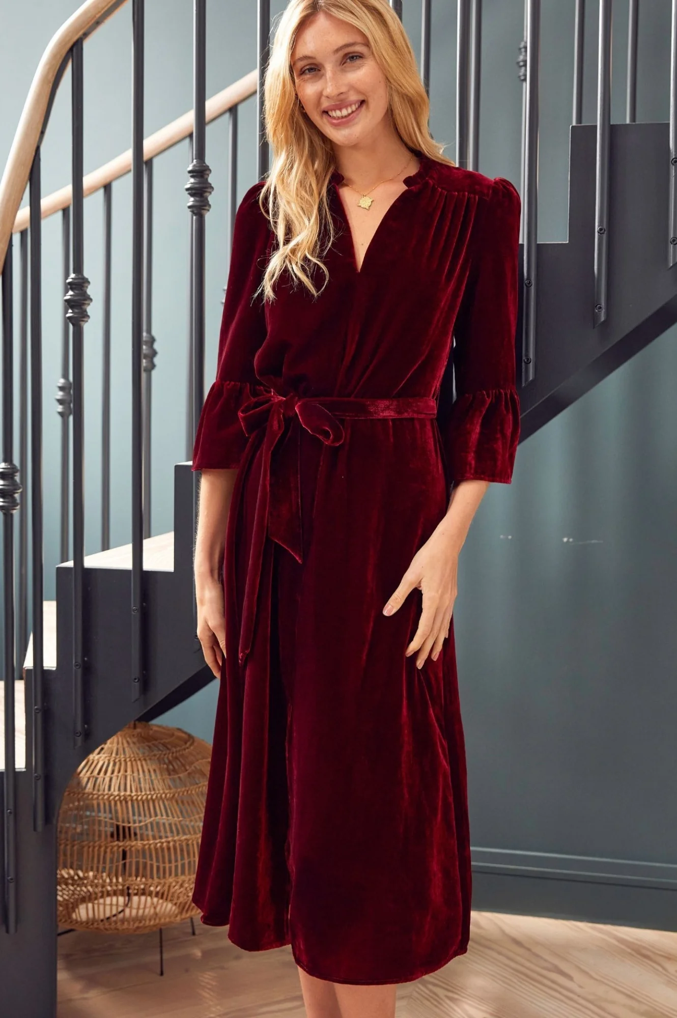 Astrid Velvet Dress | Ruby