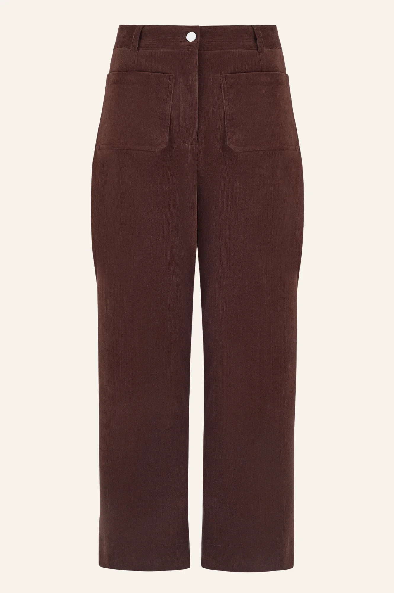 Kendal Cropped Stretch Corduroy Trouser | Chocolate
