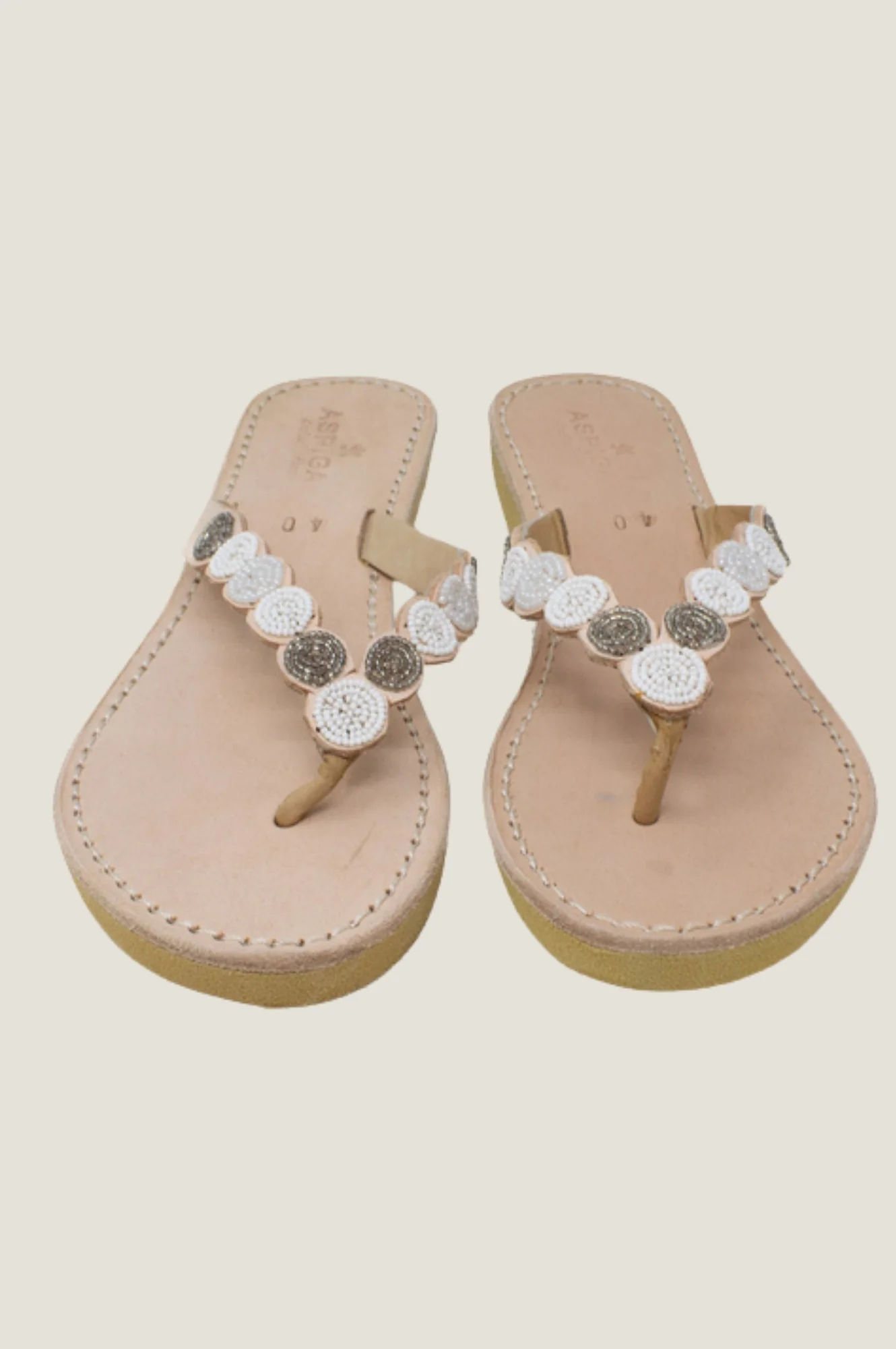 Mini Disc Sandals | White/Silver
