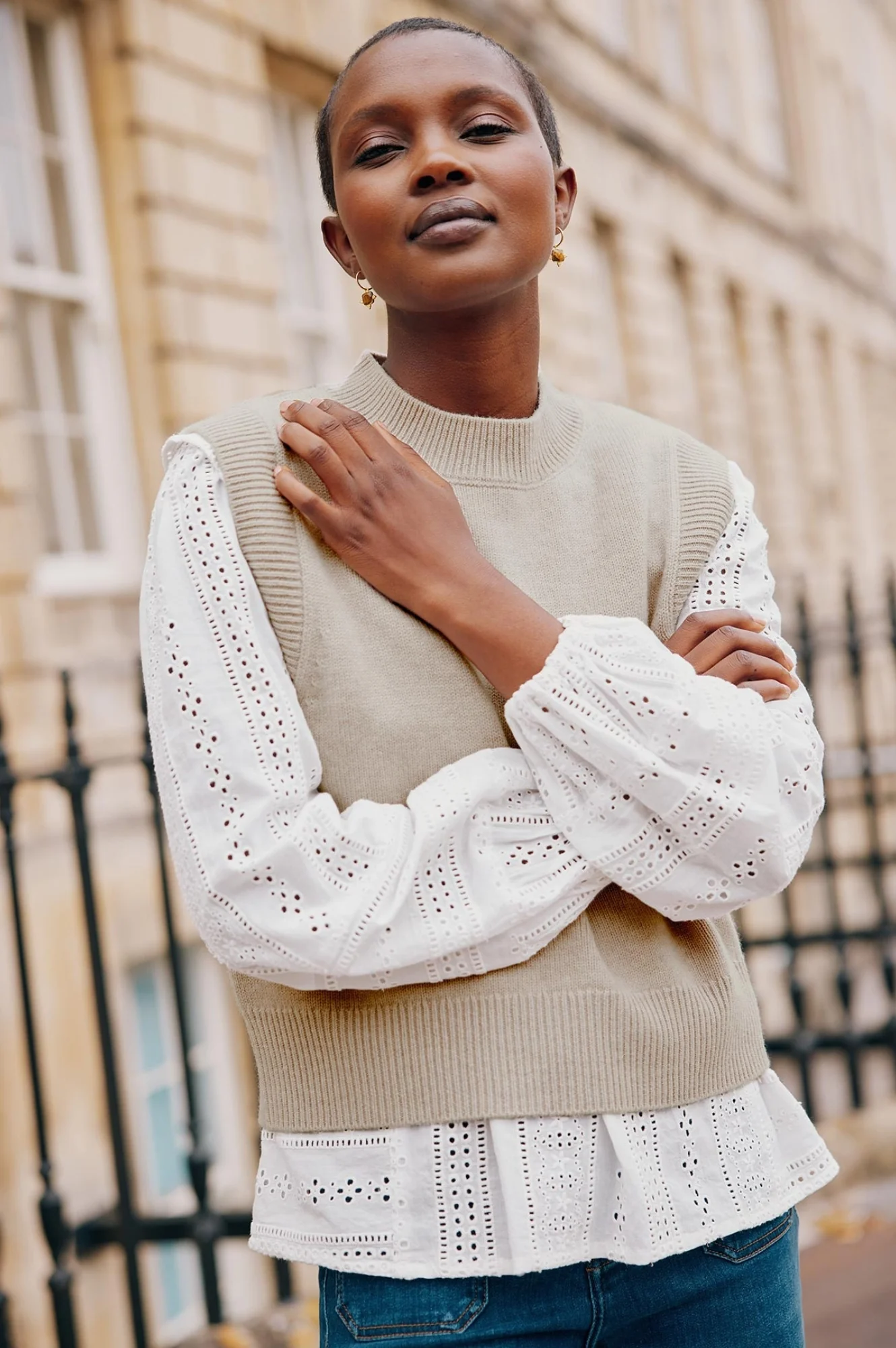 Merino Wool Knitted Short Tank | Oat