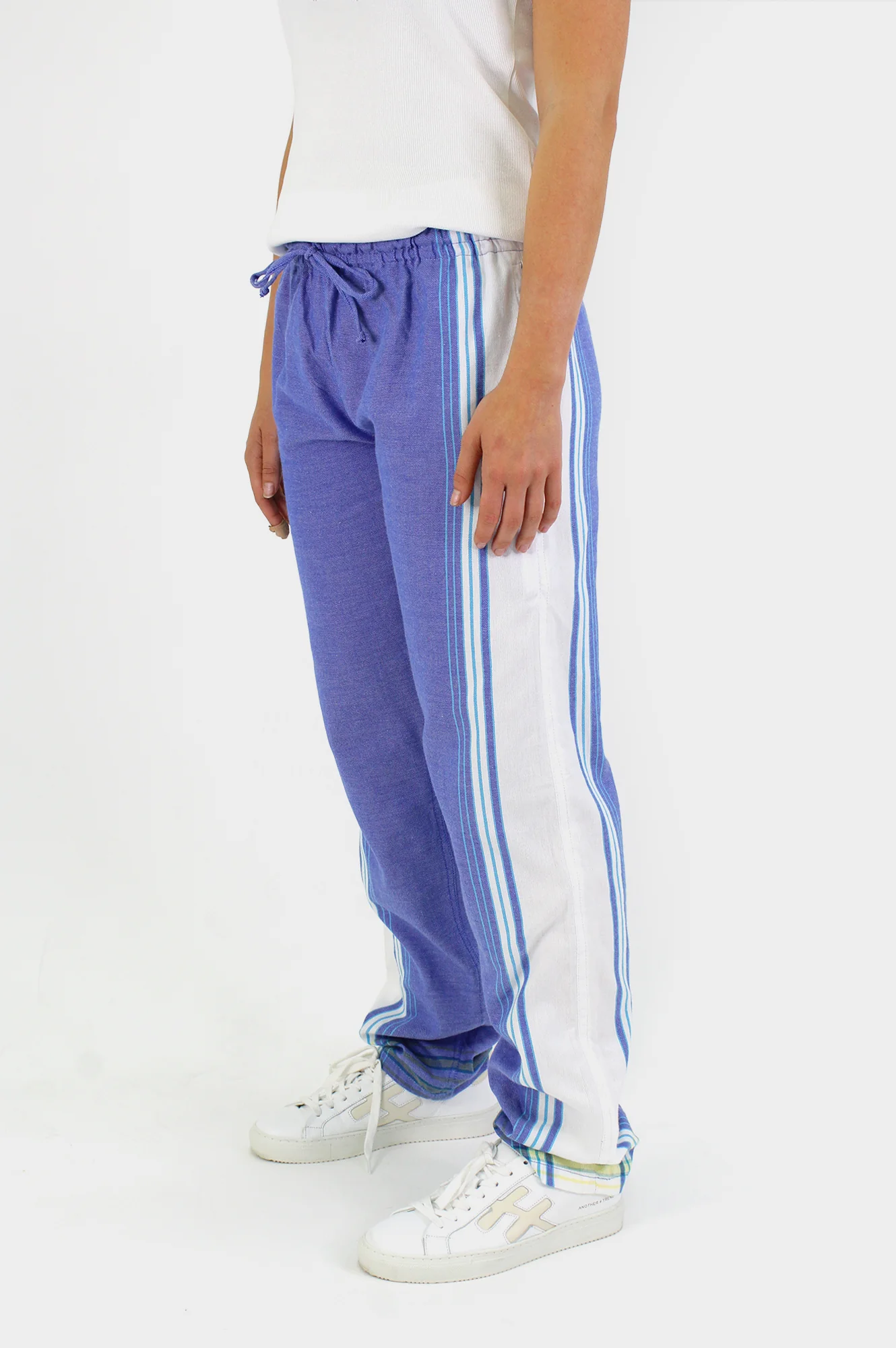 Unisex Kikoy Trousers | Denim Blue/White