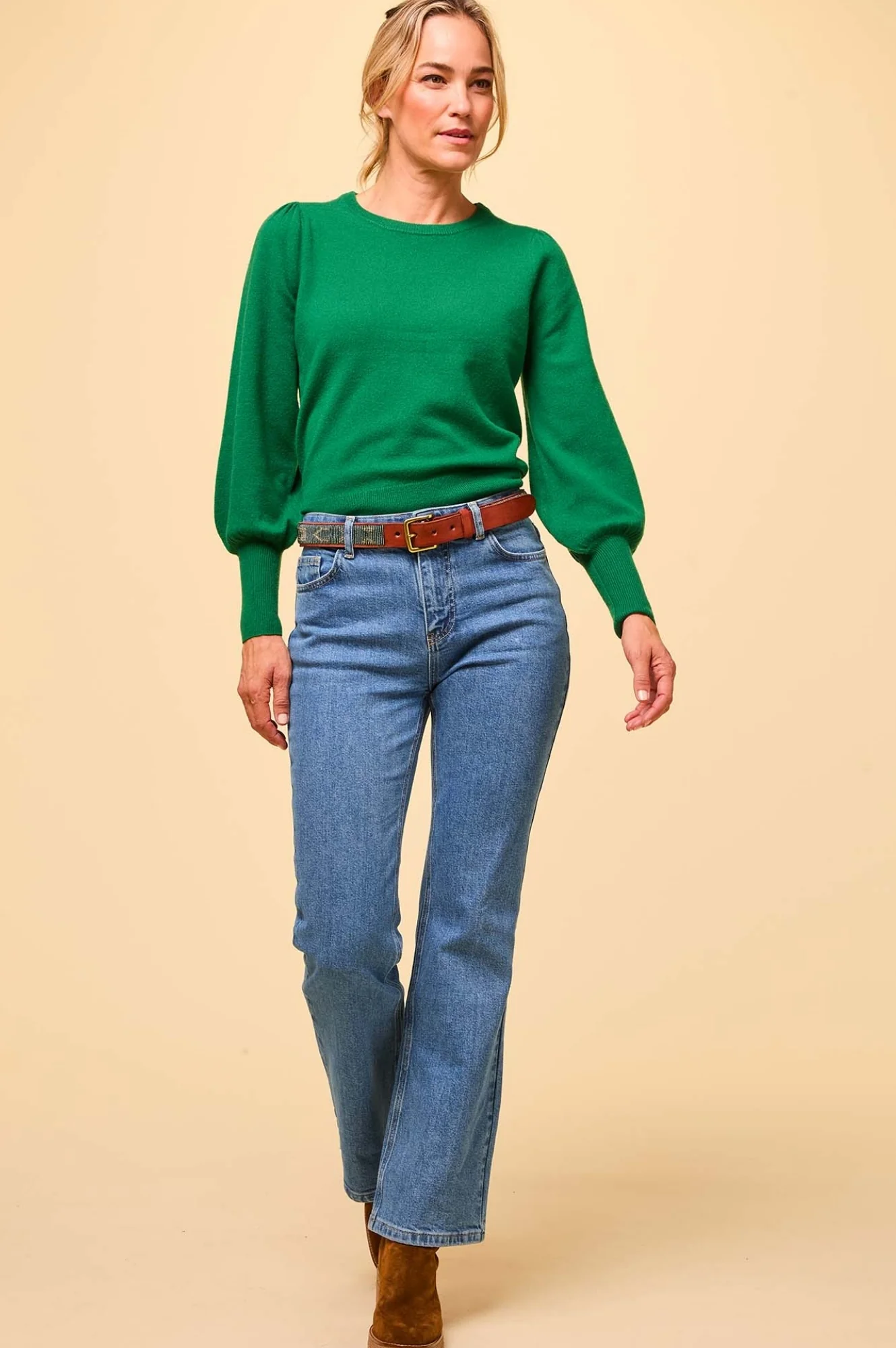 Merino Wool Crew Neck Jumper | Fern