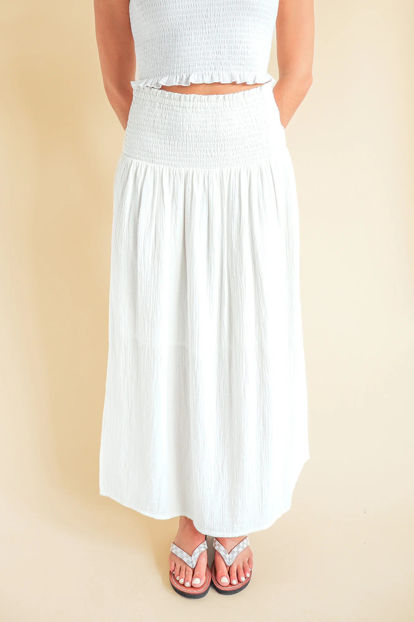 Brady Cheesecloth Skirt | White