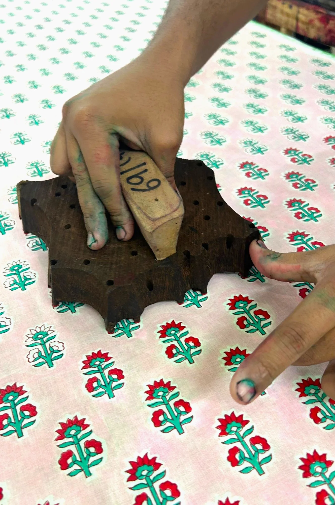 Violet Block Print Dress | Sunflower Buti Pink