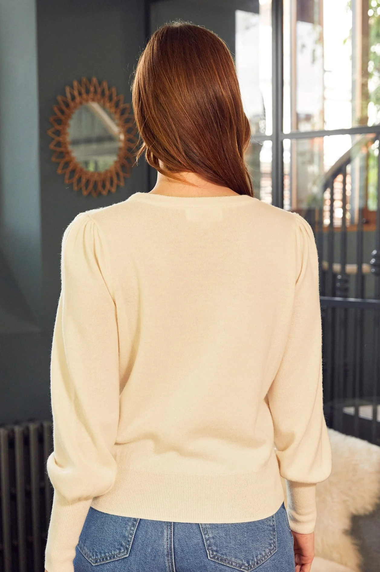 Merino Wool Crew Neck Jumper | Cream
