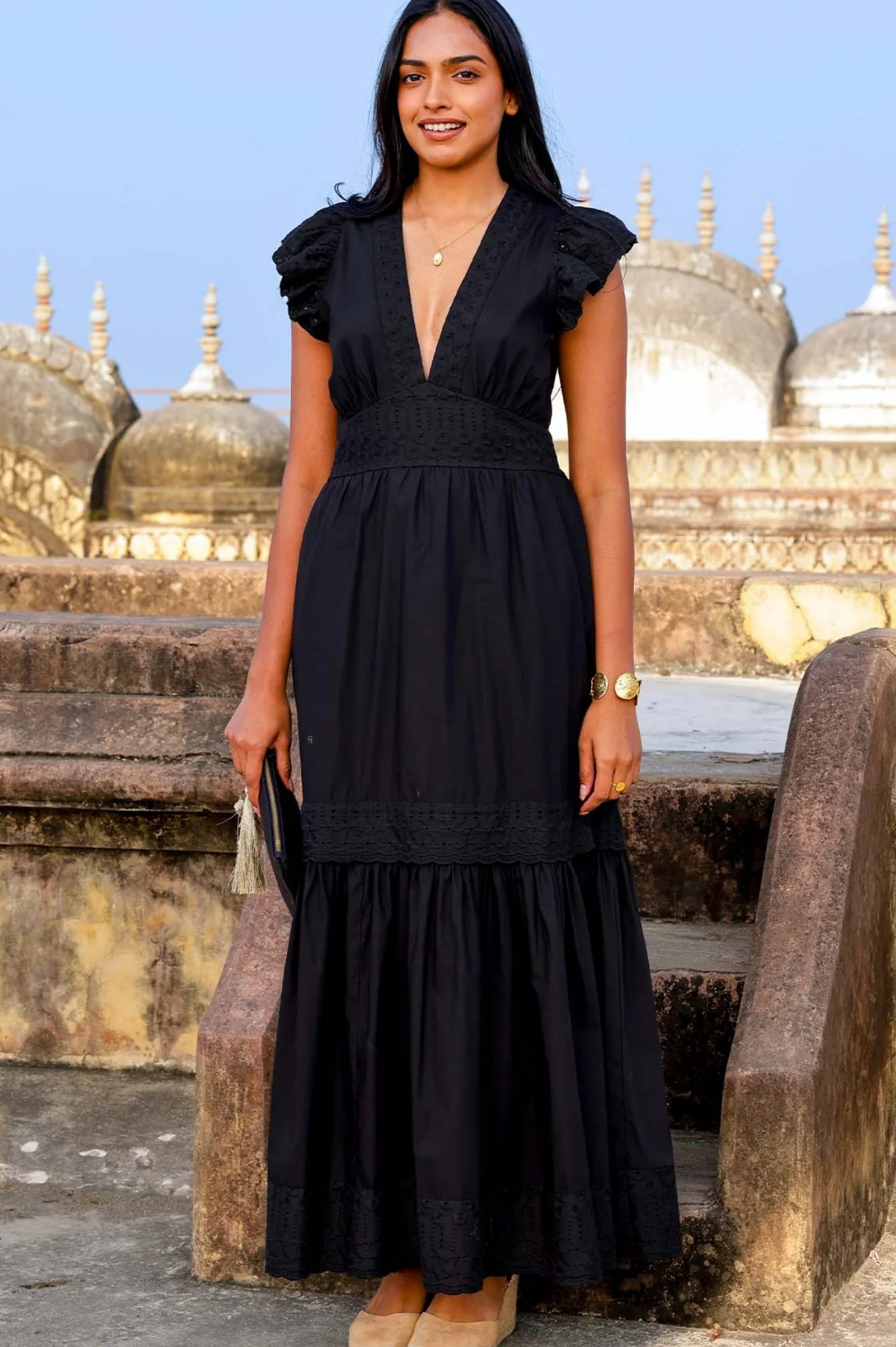 Broderie Pippa Dress | Black