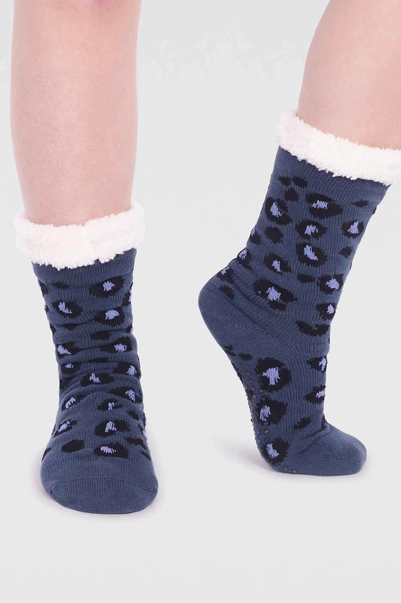 Ladies' Sabel Organic Cotton Animal Cabin Sock | Blue Slate