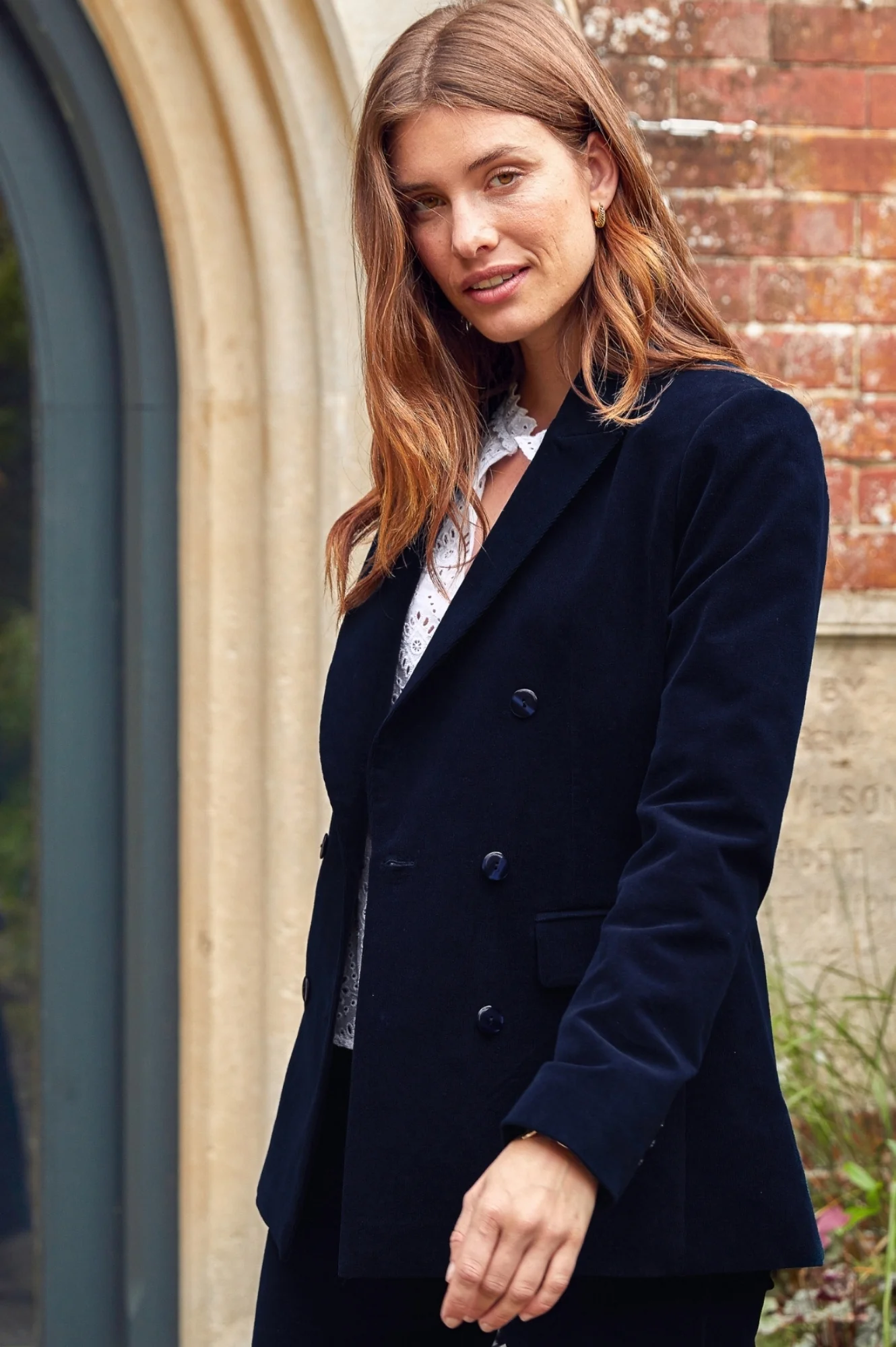 Theresa Stretch Corduroy Blazer | Ink