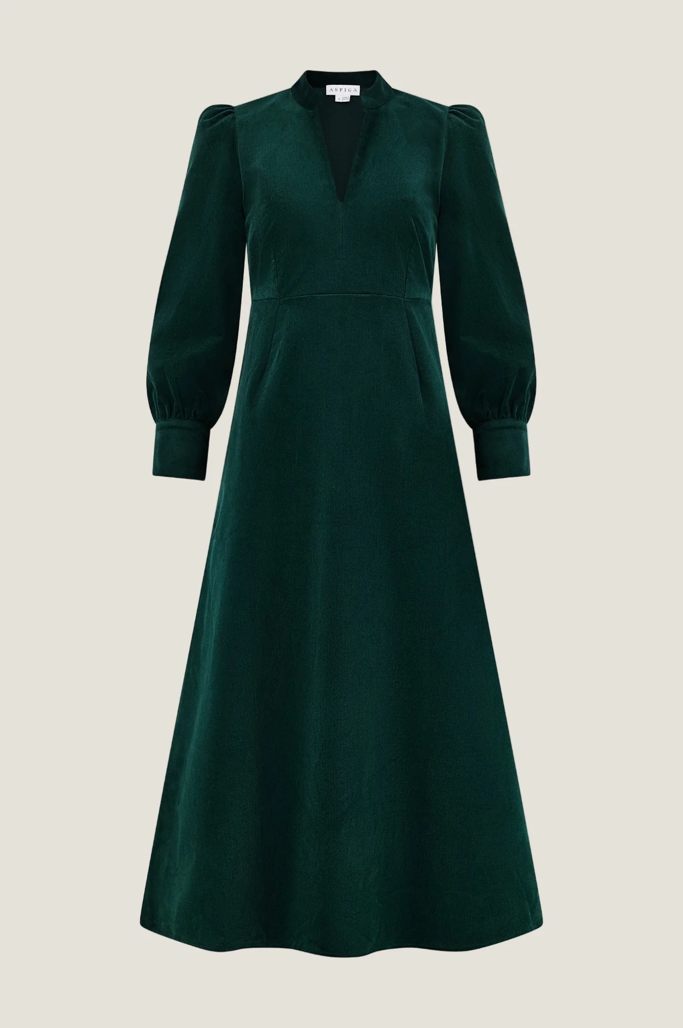 Enid Stretch Corduroy Dress | Bottle Green