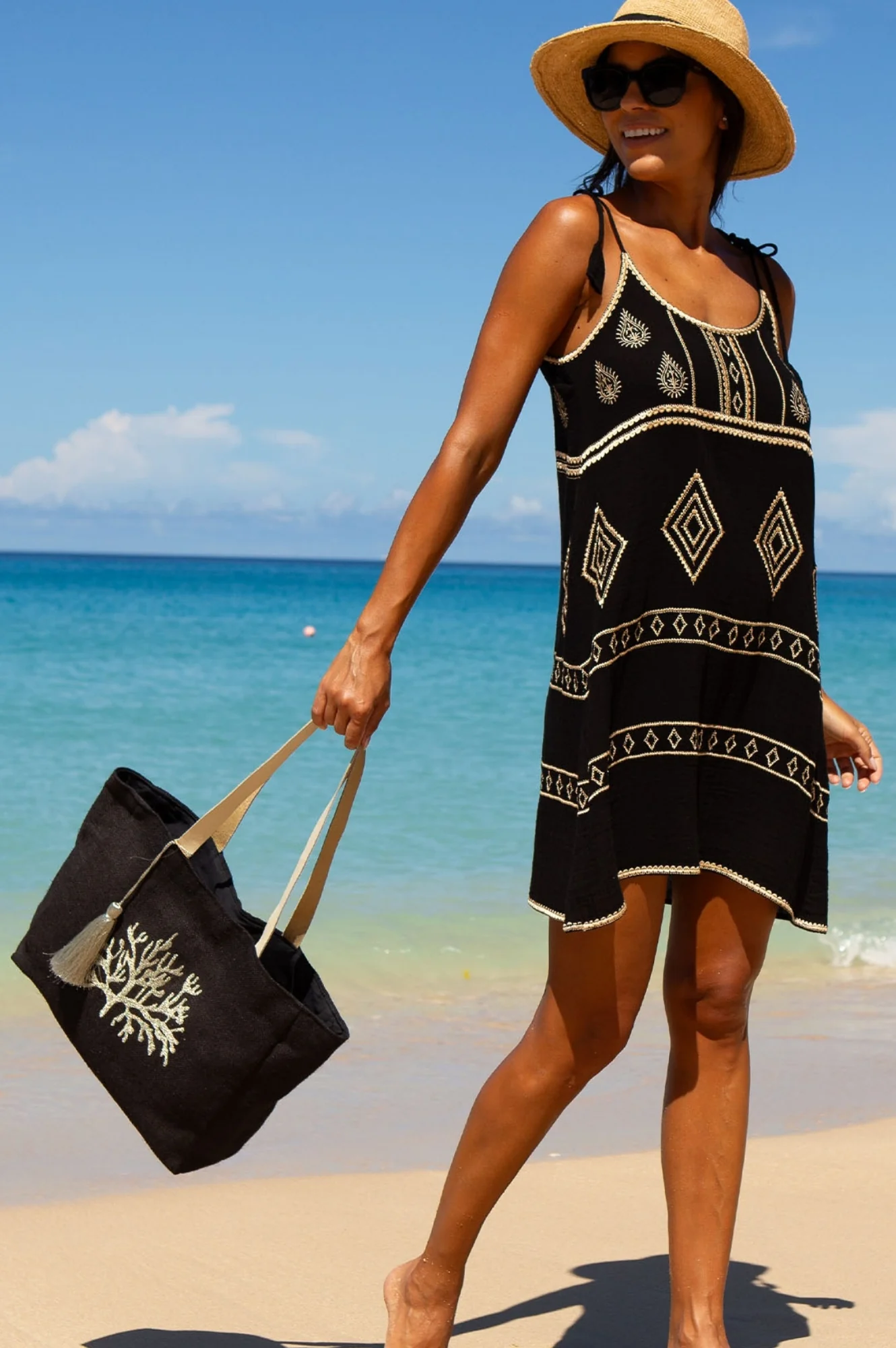 Imogen Dress | Black/Gold